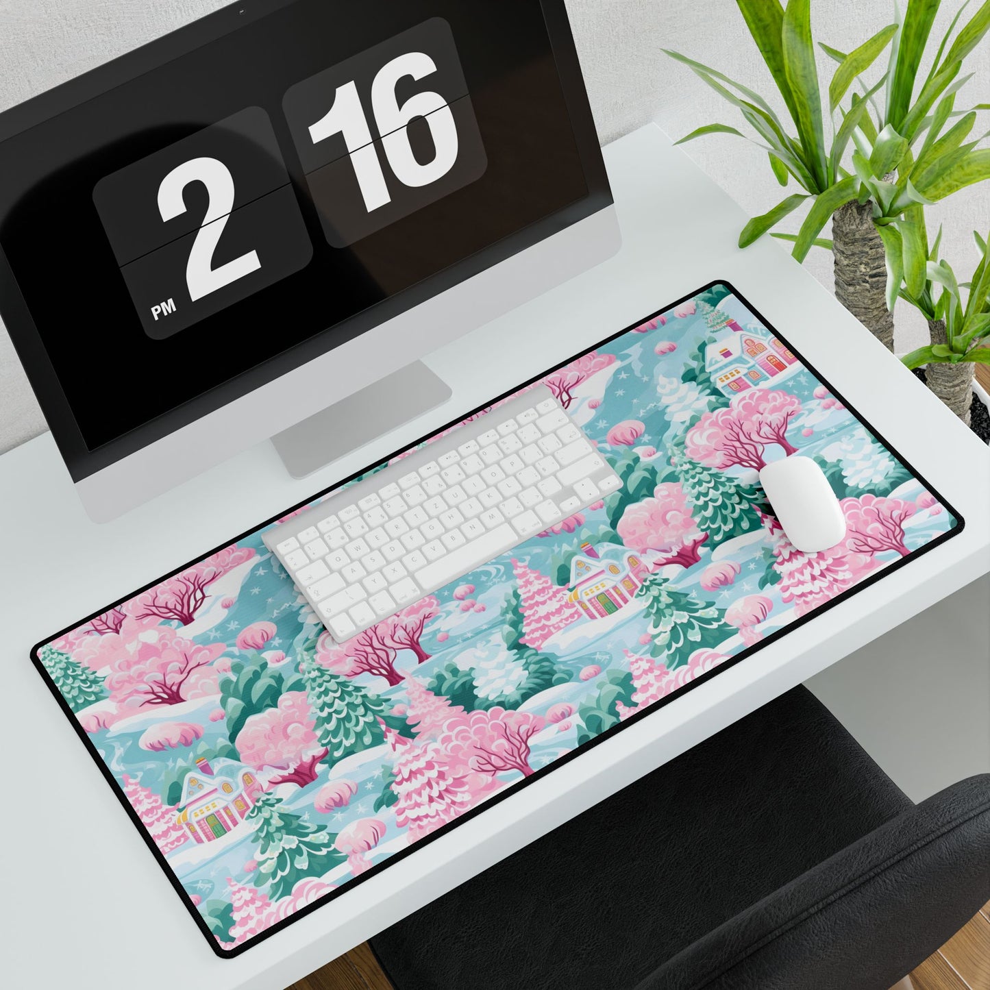 Desk Mats Christmas Village pattern