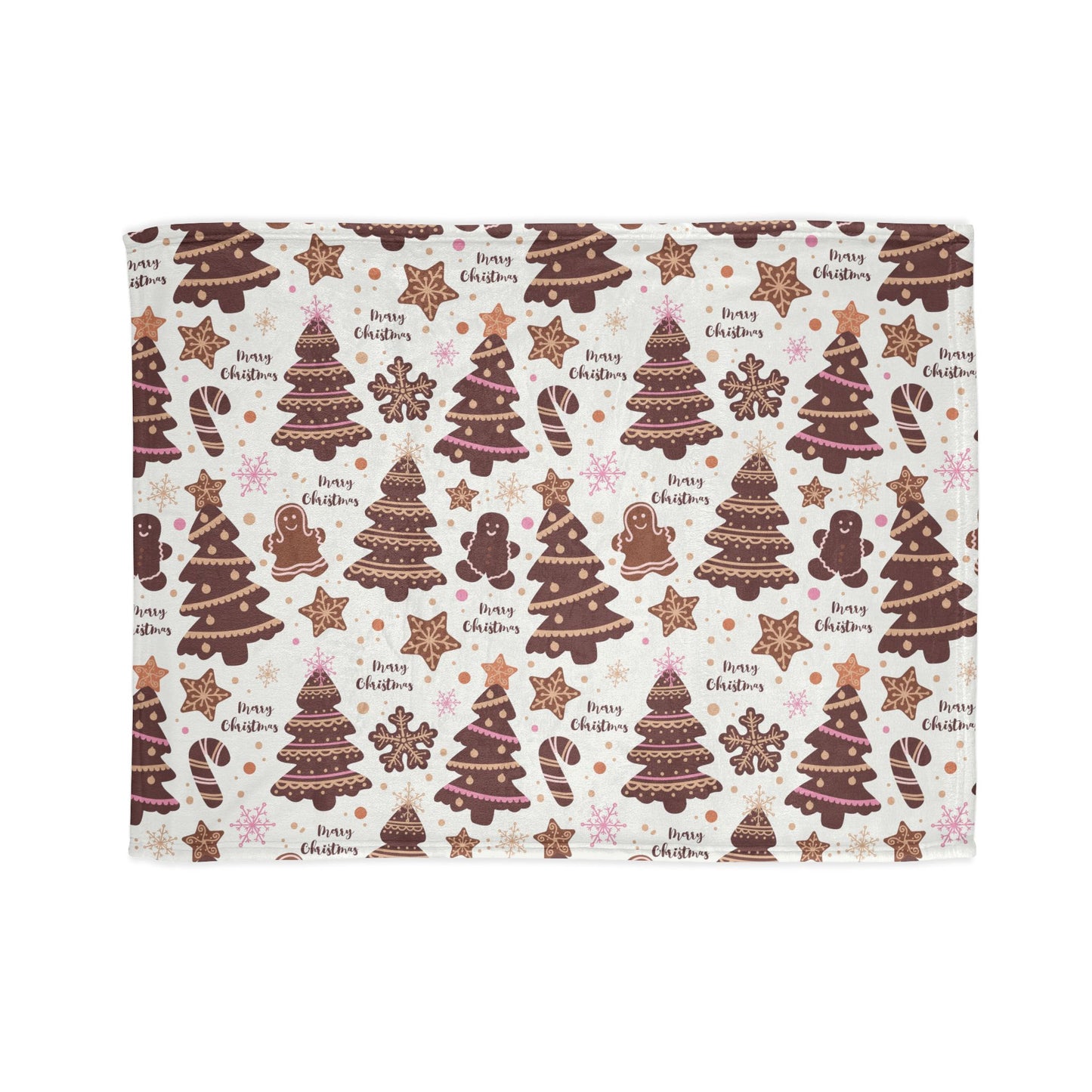 Cozy Christmas Blanket - Festive Trees & Gingerbread Design