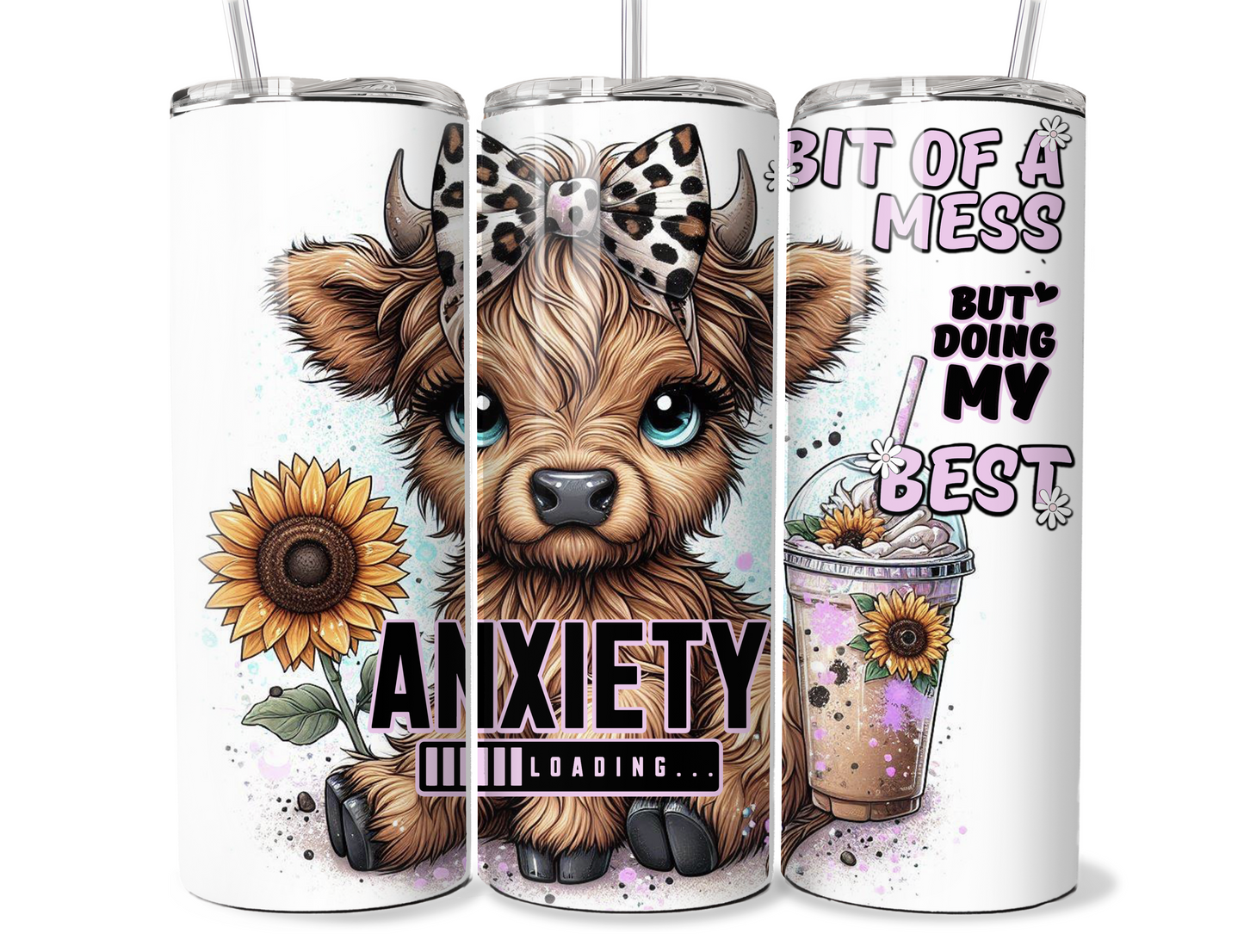 20 oz Highland Cow Tumbler, Metal insulated tumbler