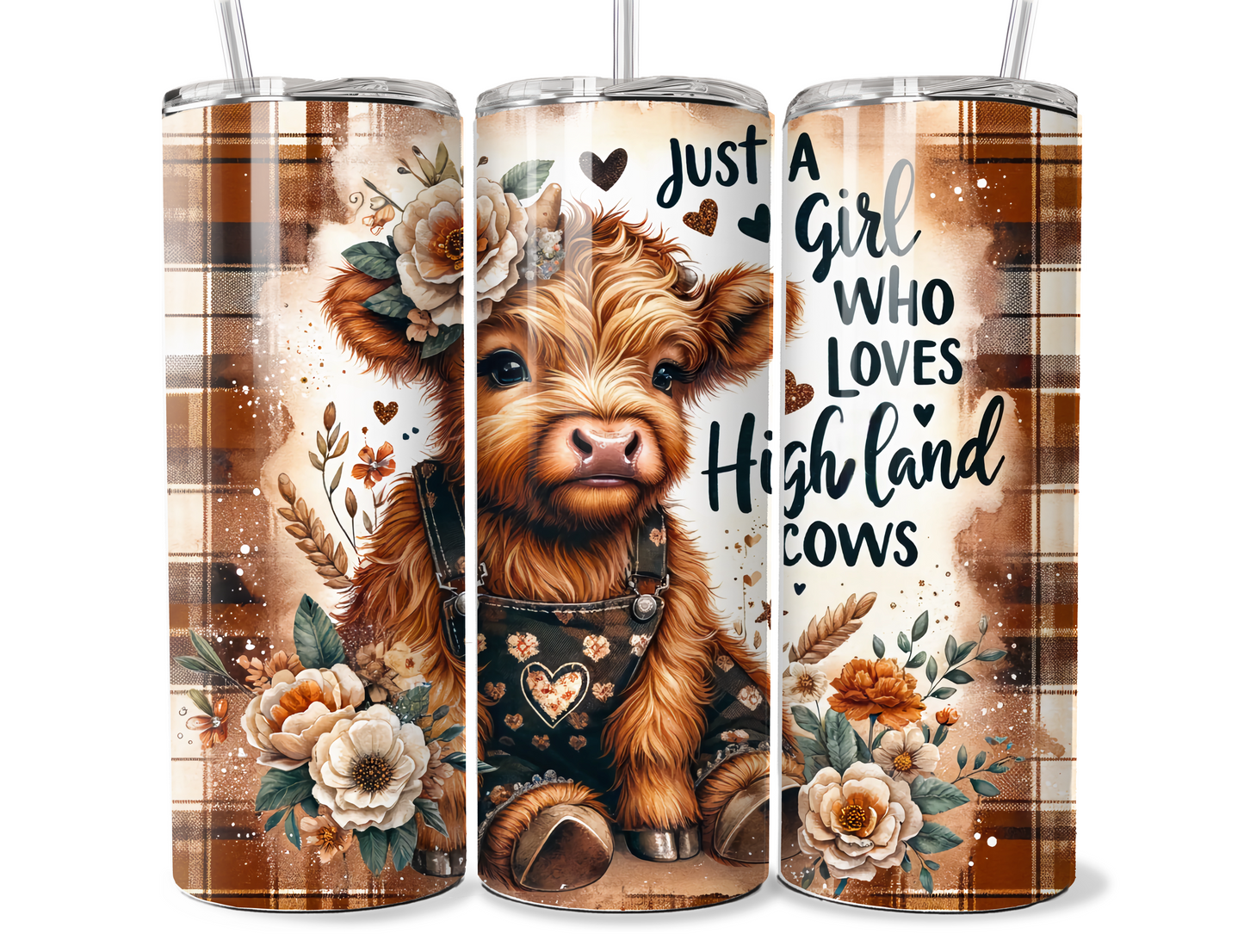20 oz Highland Cow Tumbler, Metal insulated tumbler