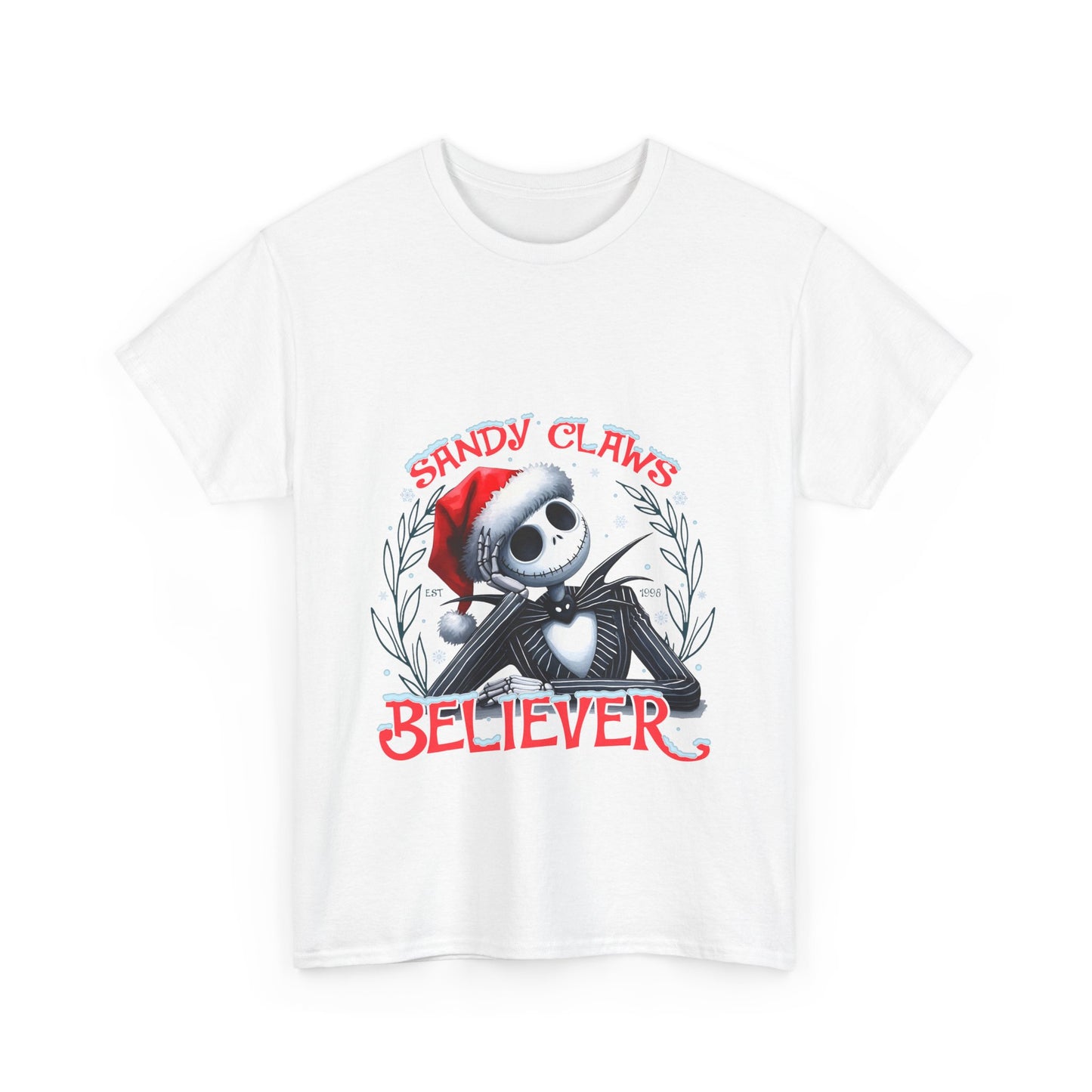 Unisex Heavy Cotton Tee - Sandy Claws Believer Holiday T-Shirt