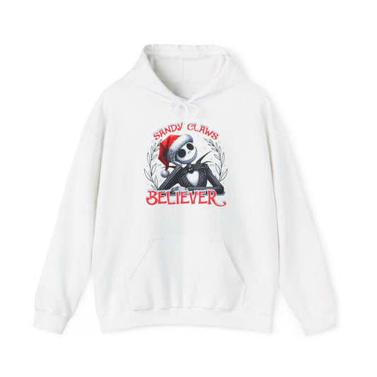 Sandy Claws Believer Hoodie – Festive Unisex Heavy Blend Sweatshirt for Holiday Cheer