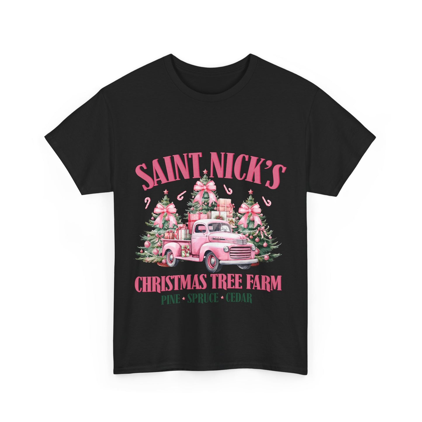 Saint Nick's Christmas Tree Farm Unisex Heavy Cotton Tee - Festive Holiday Apparel