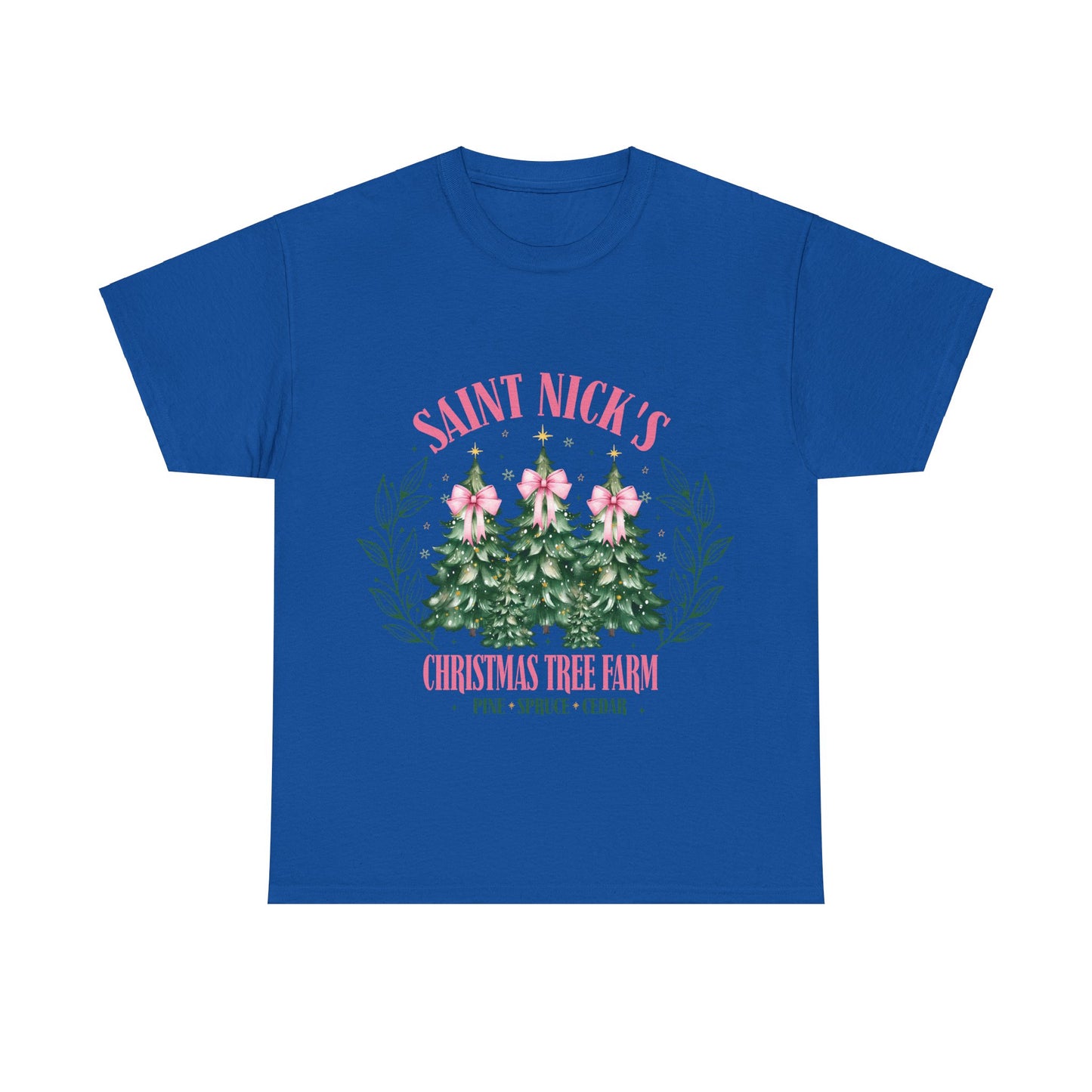 Saint Nick's Christmas Tree Farm Tee - Unisex Heavy Cotton T-Shirt