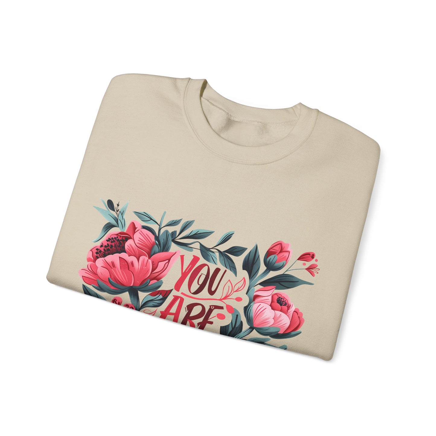 Floral Motivational Unisex Crewneck Sweatshirt - 'You Are Enough'