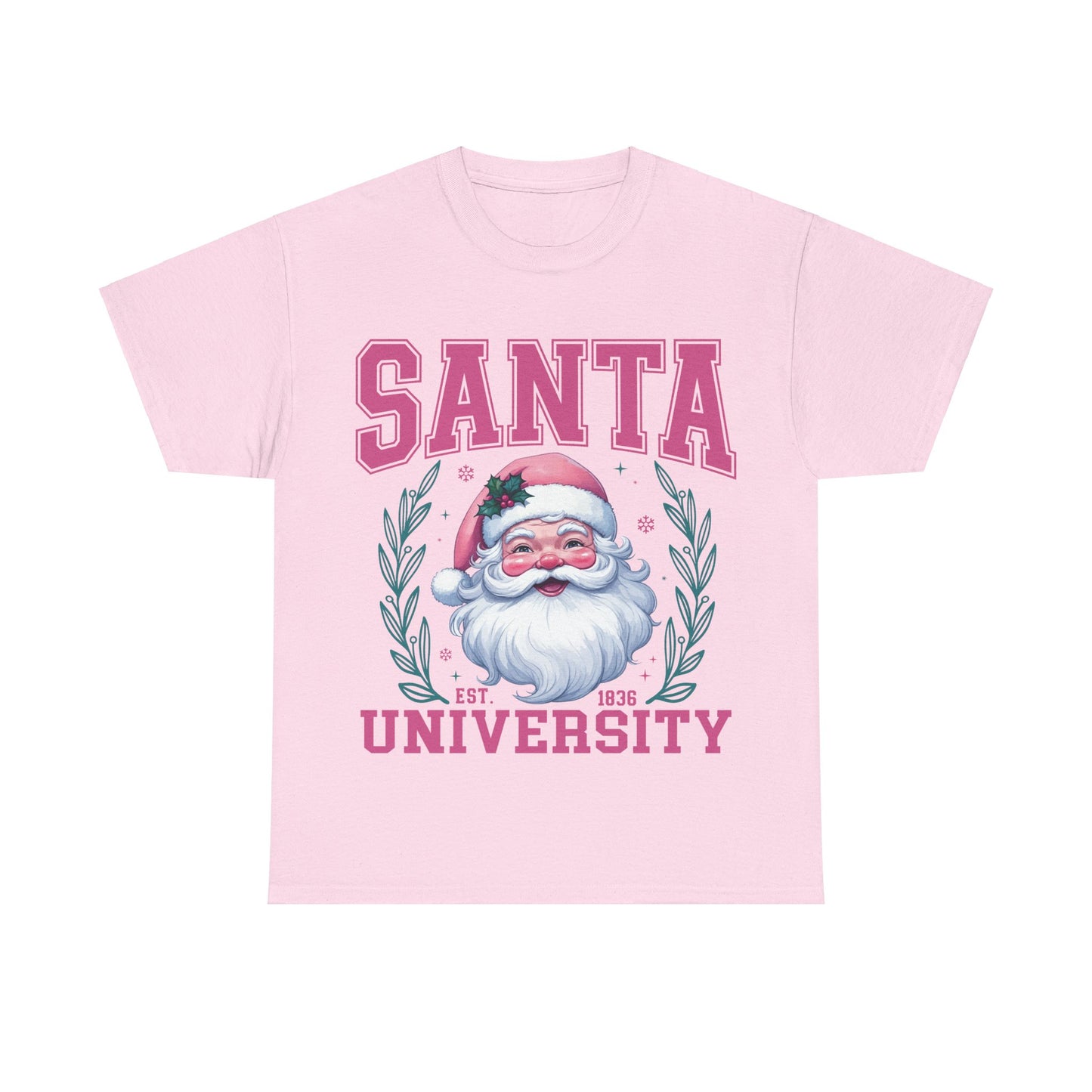 Santa University Unisex Heavy Cotton Tee - Festive Holiday Shirt