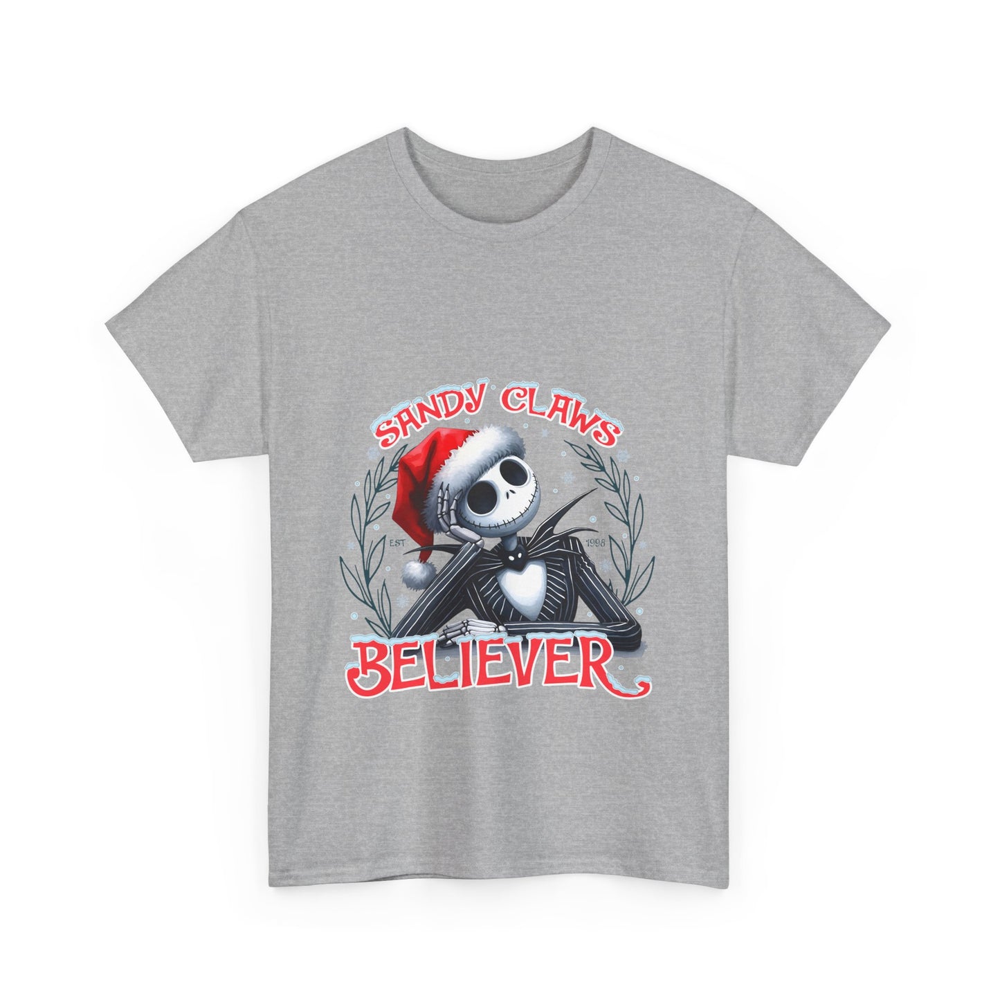 Unisex Heavy Cotton Tee - Sandy Claws Believer Holiday T-Shirt