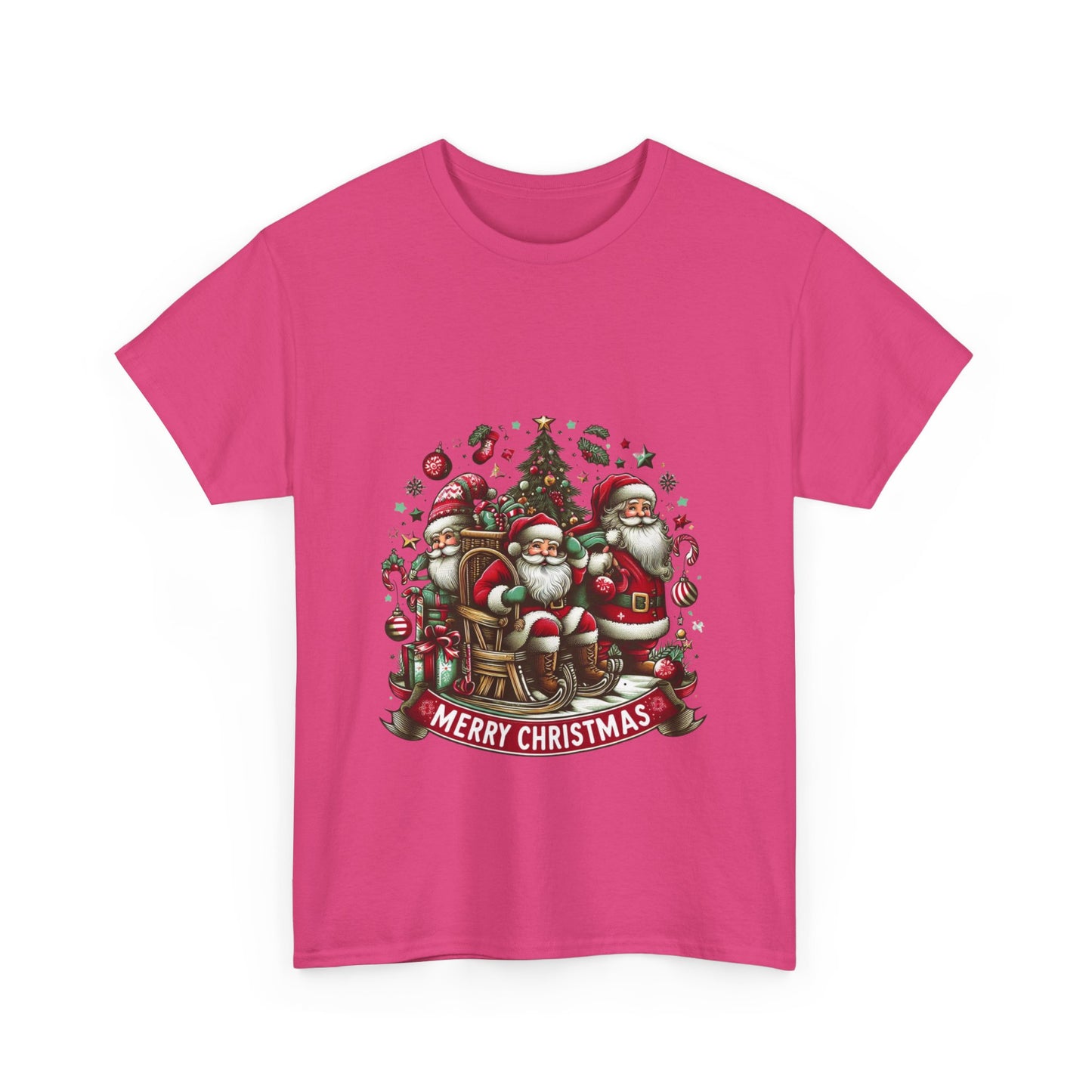 Merry Christmas Unisex Heavy Cotton Tee - Festive Holiday Shirt