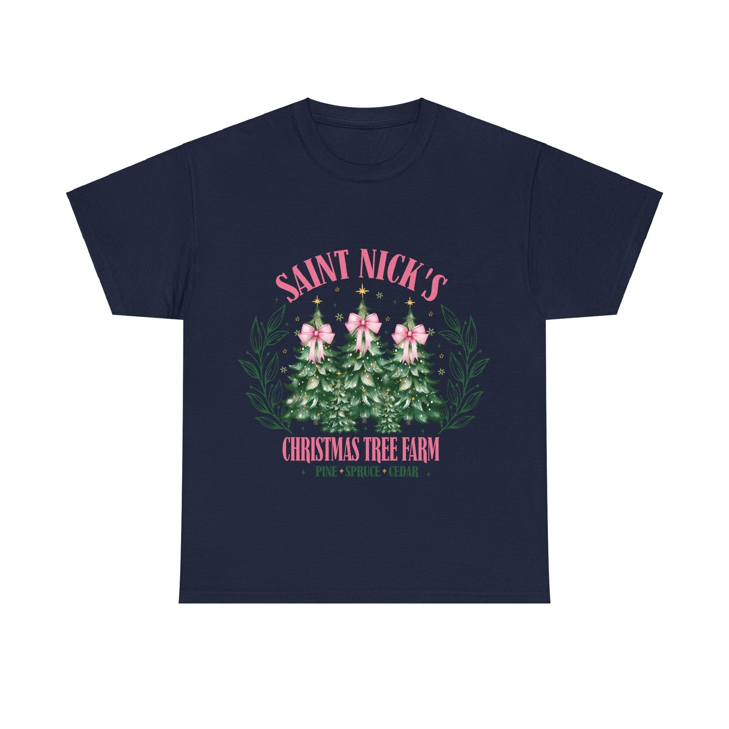 Saint Nick's Christmas Tree Farm Tee - Unisex Heavy Cotton T-Shirt