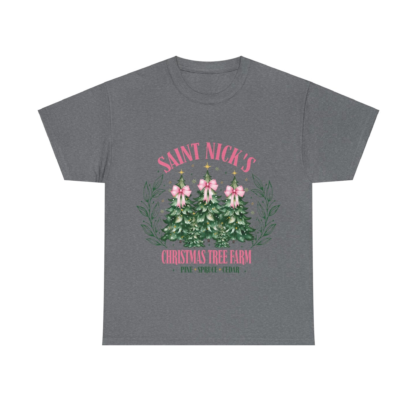 Saint Nick's Christmas Tree Farm Tee - Unisex Heavy Cotton T-Shirt