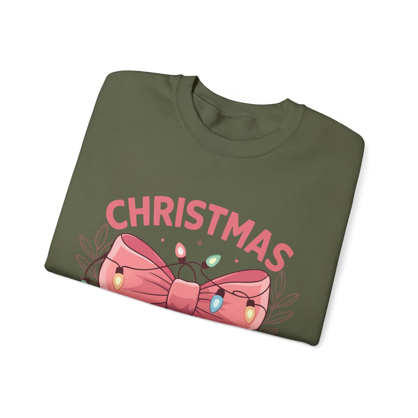 Girly Christmas Lights Crewneck Sweatshirt - Holiday Fashion for Festive Vibes