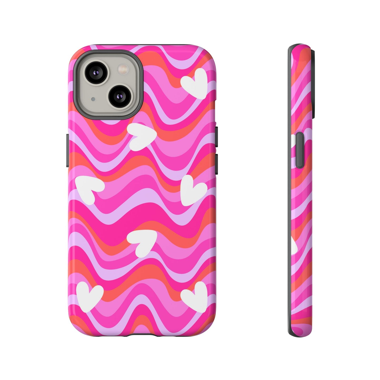 Colorful Heart Pattern Phone Case - Tough Cases