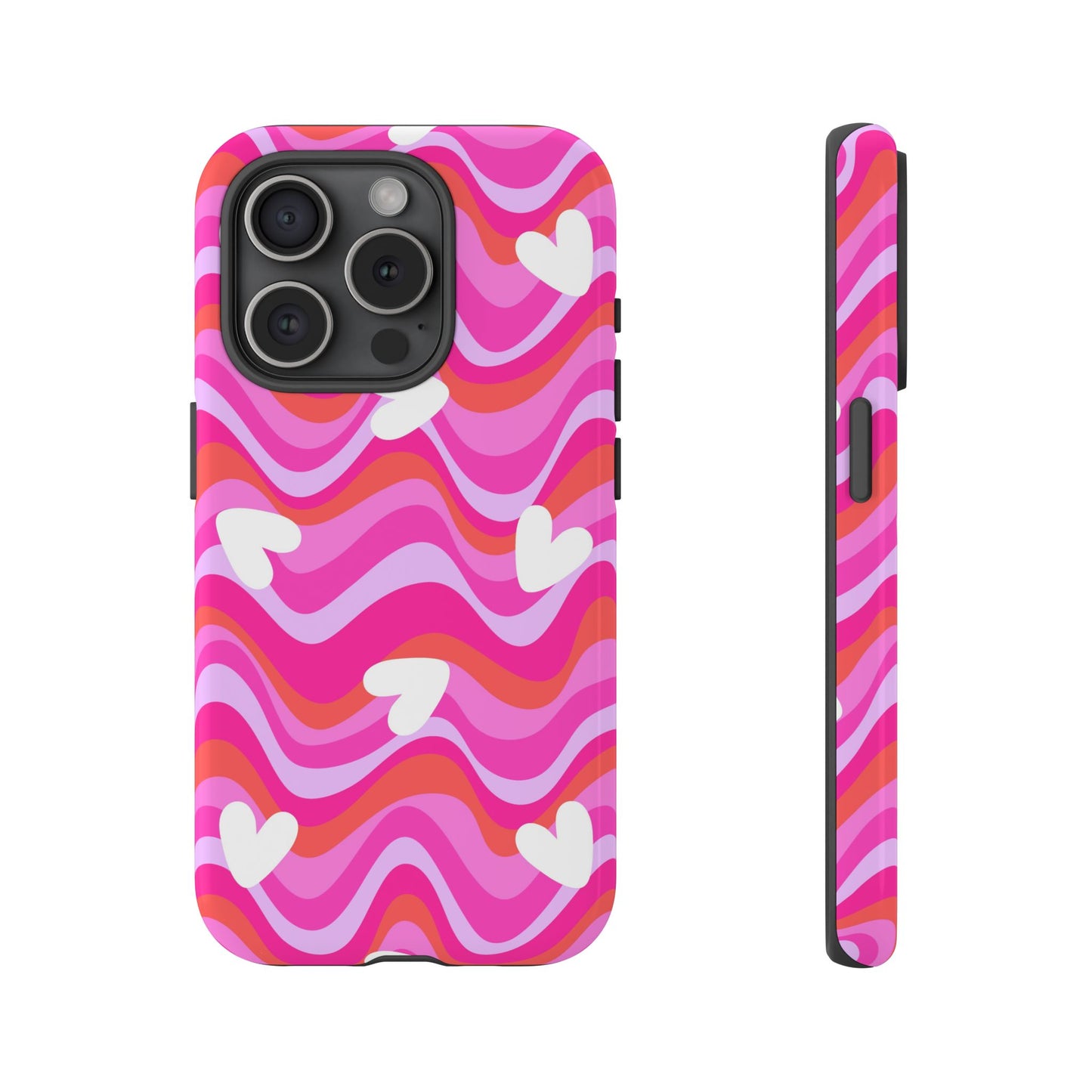 Colorful Heart Pattern Phone Case - Tough Cases