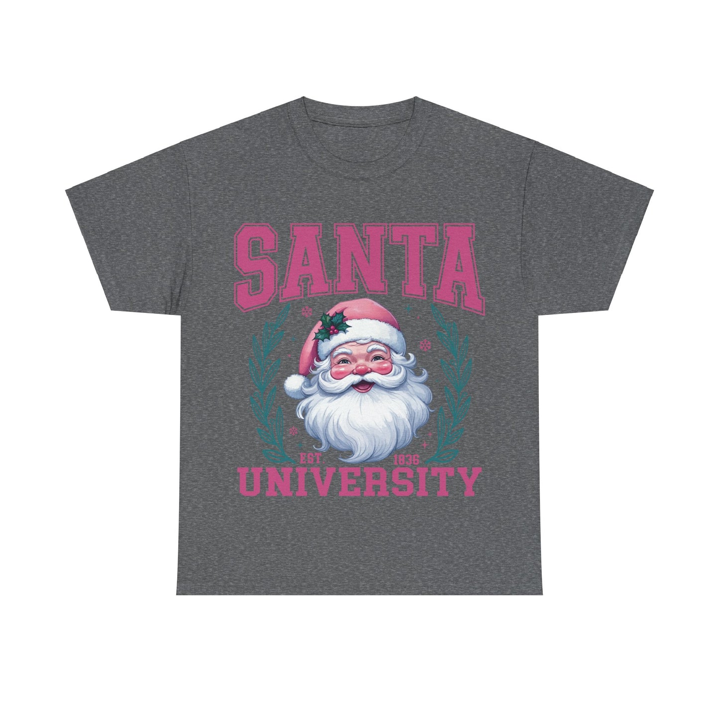 Santa University Unisex Heavy Cotton Tee - Festive Holiday Shirt