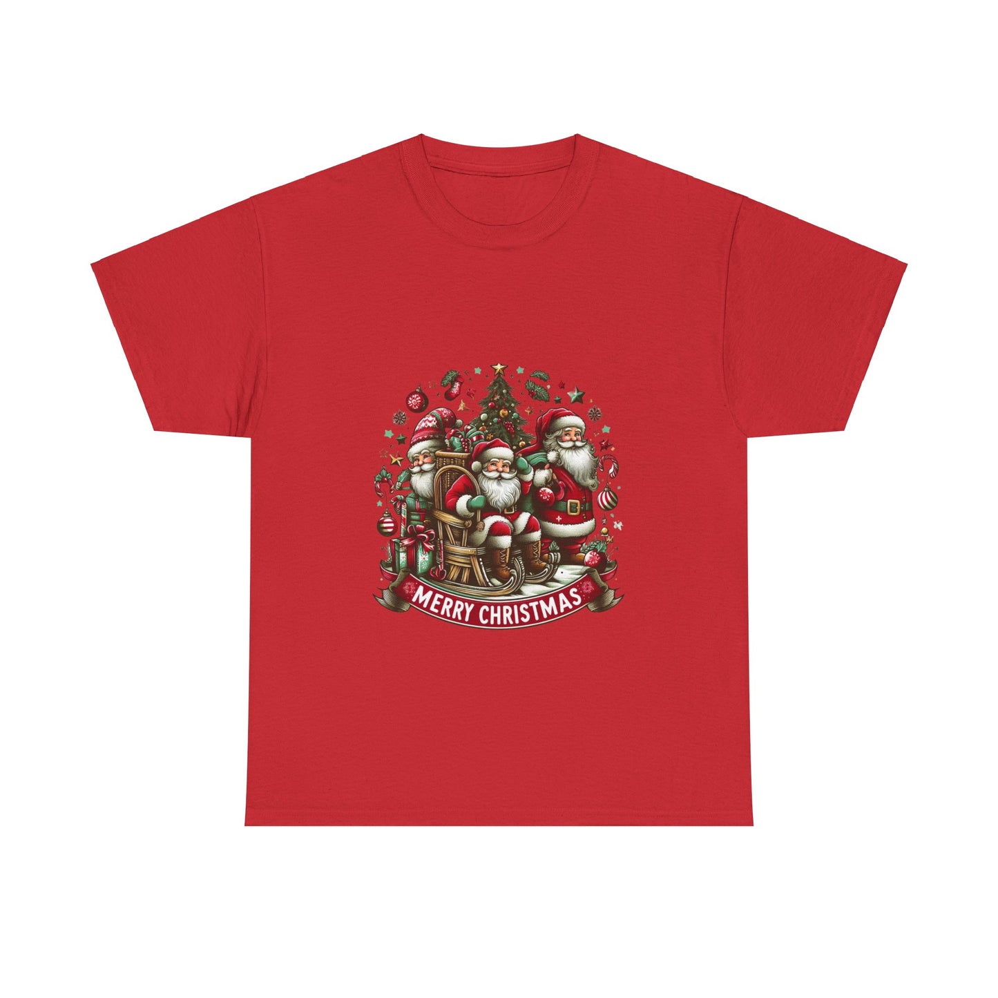 Merry Christmas Unisex Heavy Cotton Tee - Festive Holiday Shirt