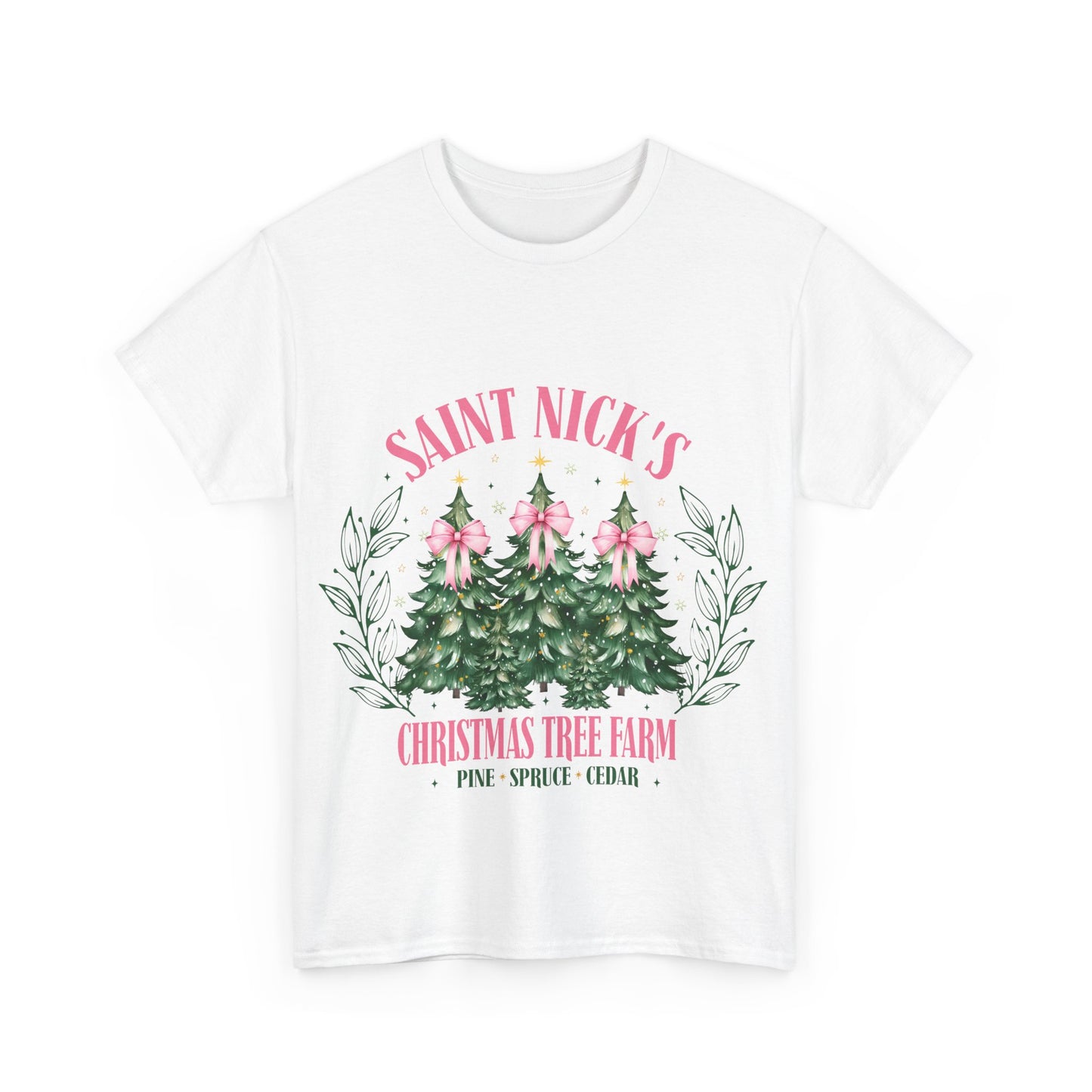 Saint Nick's Christmas Tree Farm Tee - Unisex Heavy Cotton T-Shirt