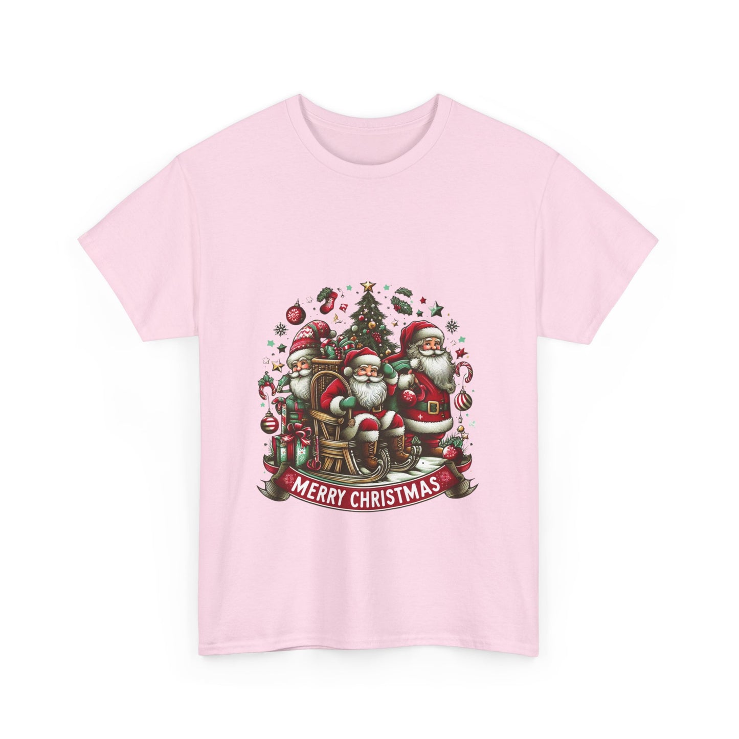 Merry Christmas Unisex Heavy Cotton Tee - Festive Holiday Shirt