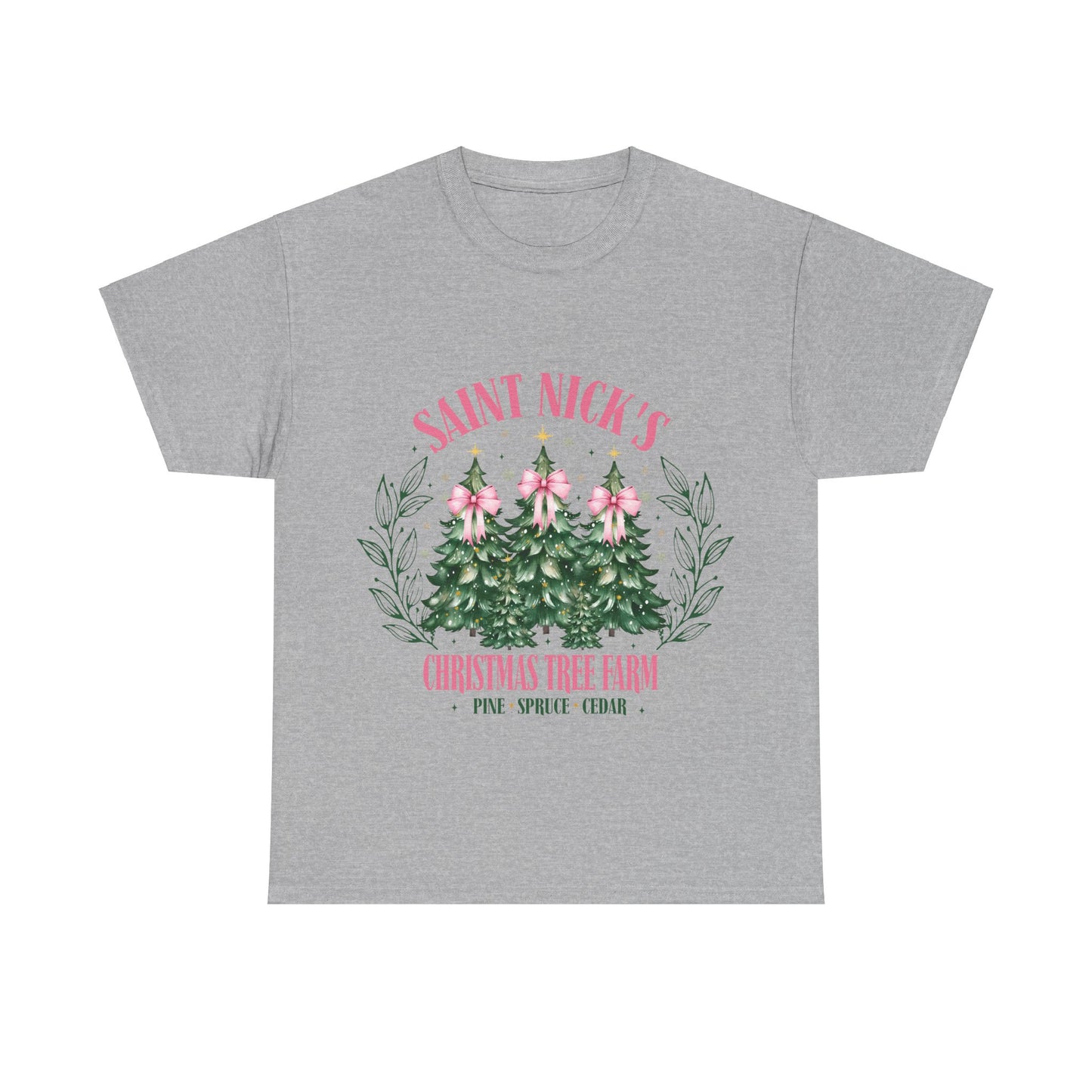 Saint Nick's Christmas Tree Farm Tee - Unisex Heavy Cotton T-Shirt