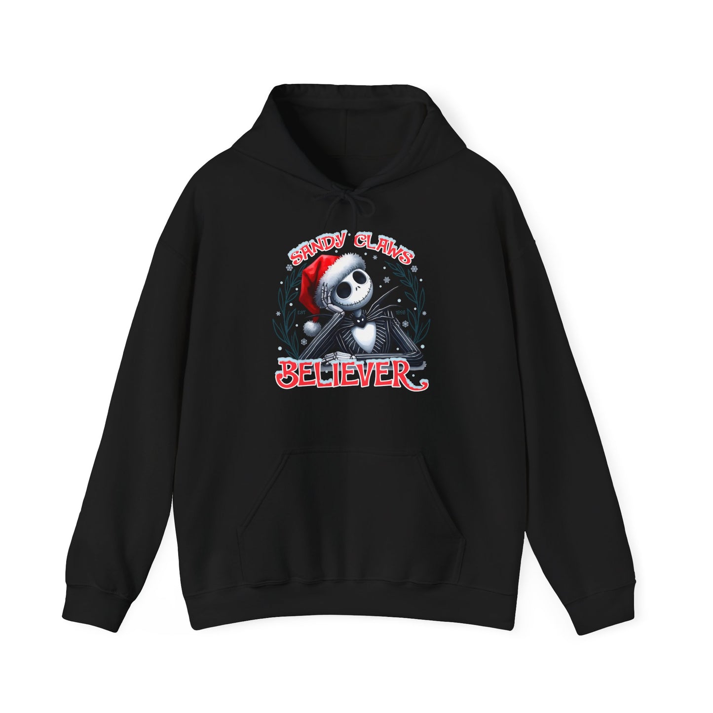 Sandy Claws Believer Hoodie – Festive Unisex Heavy Blend Sweatshirt for Holiday Cheer