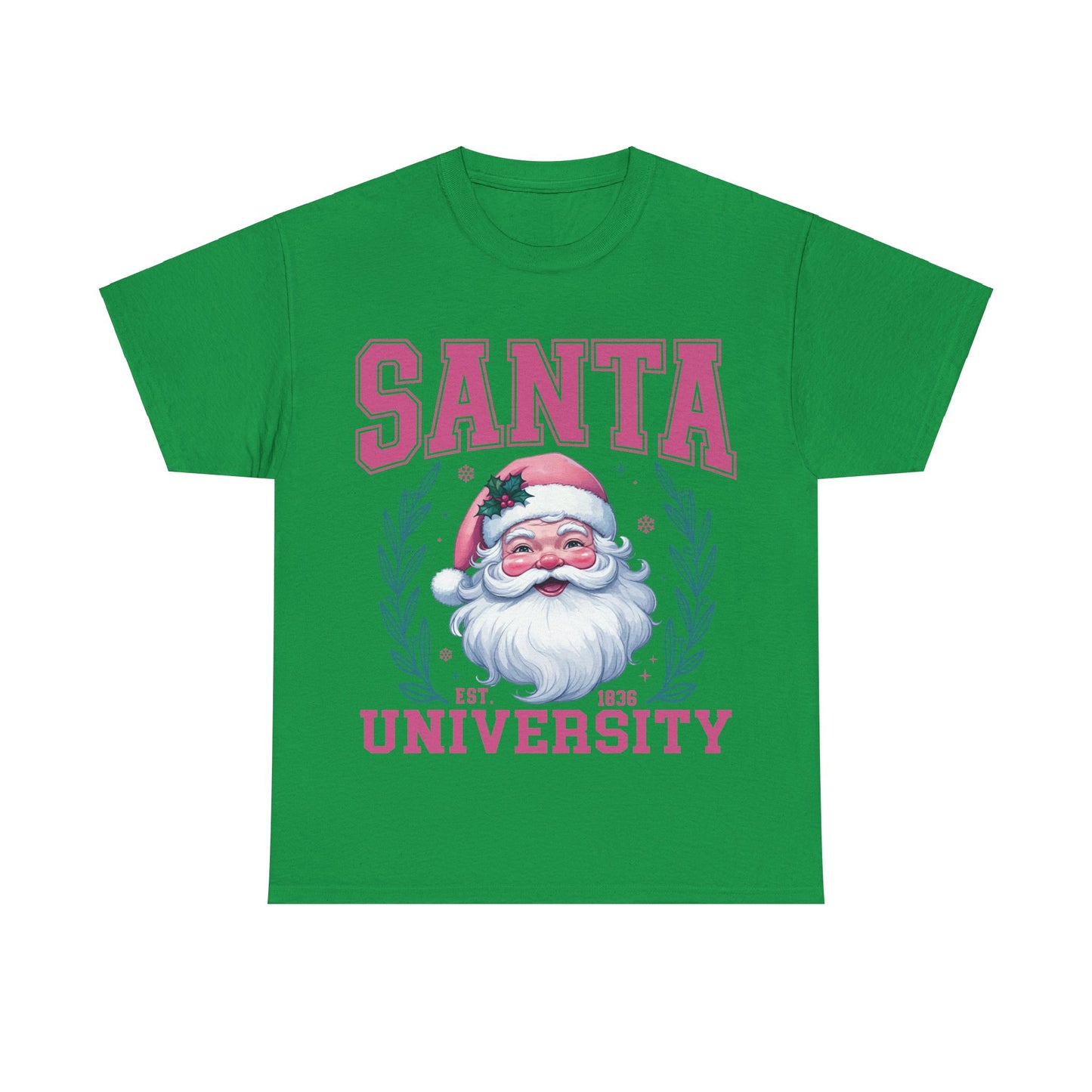 Santa University Unisex Heavy Cotton Tee - Festive Holiday Shirt