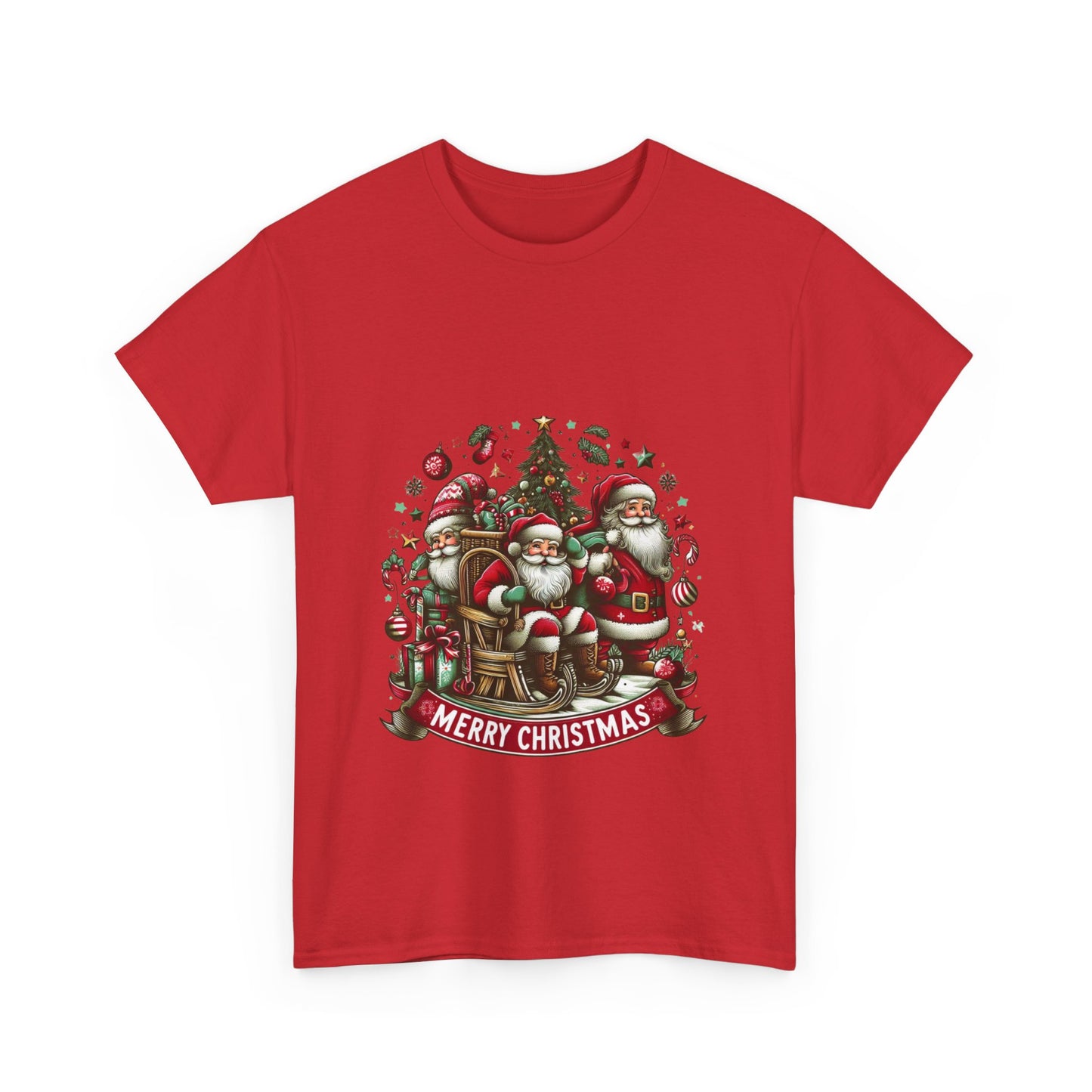 Merry Christmas Unisex Heavy Cotton Tee - Festive Holiday Shirt