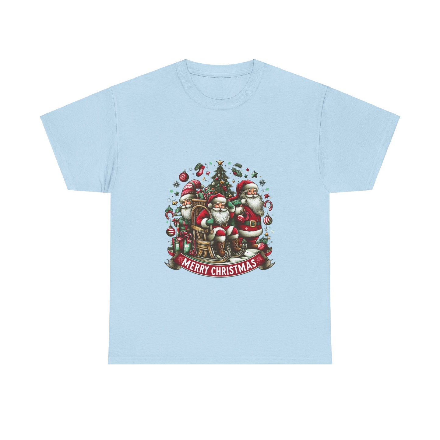 Merry Christmas Unisex Heavy Cotton Tee - Festive Holiday Shirt