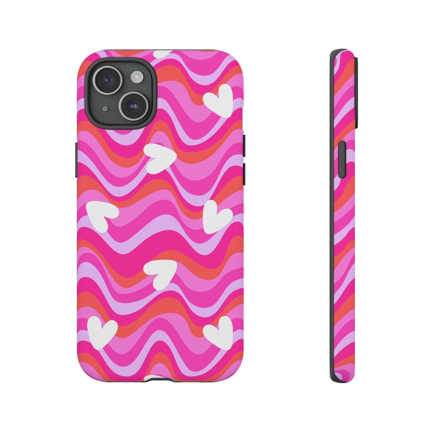 Colorful Heart Pattern Phone Case - Tough Cases