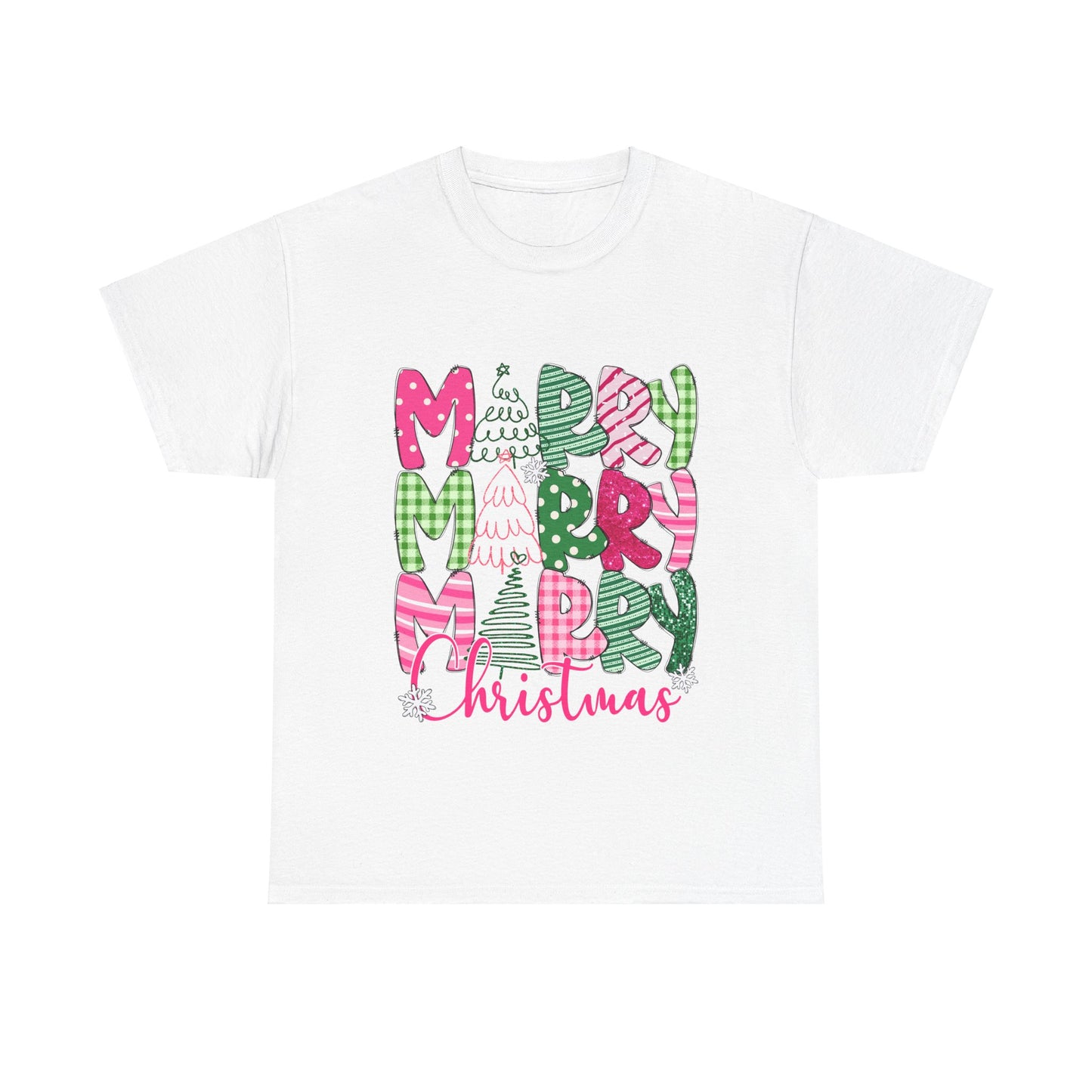 Merry Christmas Unisex Heavy Cotton Tee | Festive Holiday T-Shirt