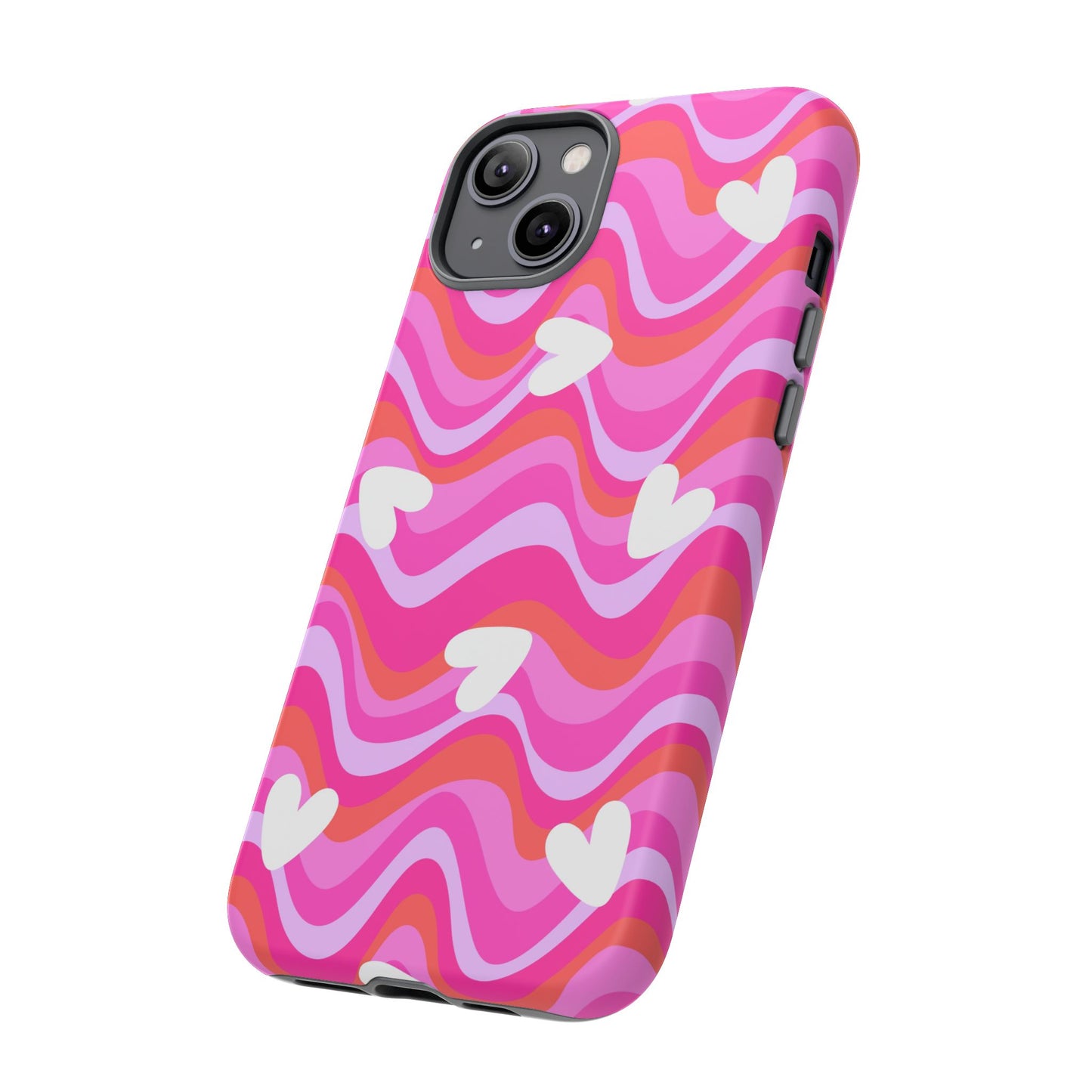 Colorful Heart Pattern Phone Case - Tough Cases