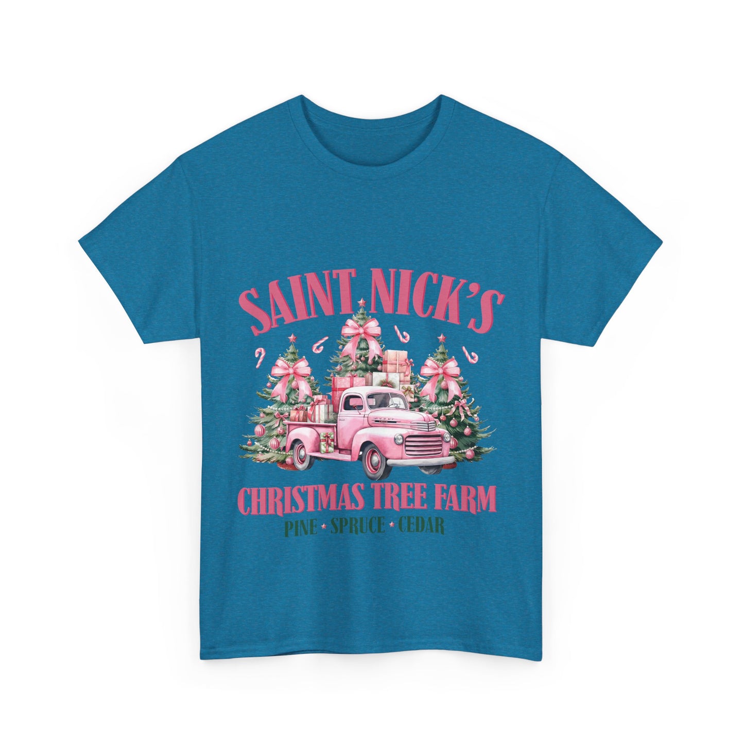 Saint Nick's Christmas Tree Farm Unisex Heavy Cotton Tee - Festive Holiday Apparel