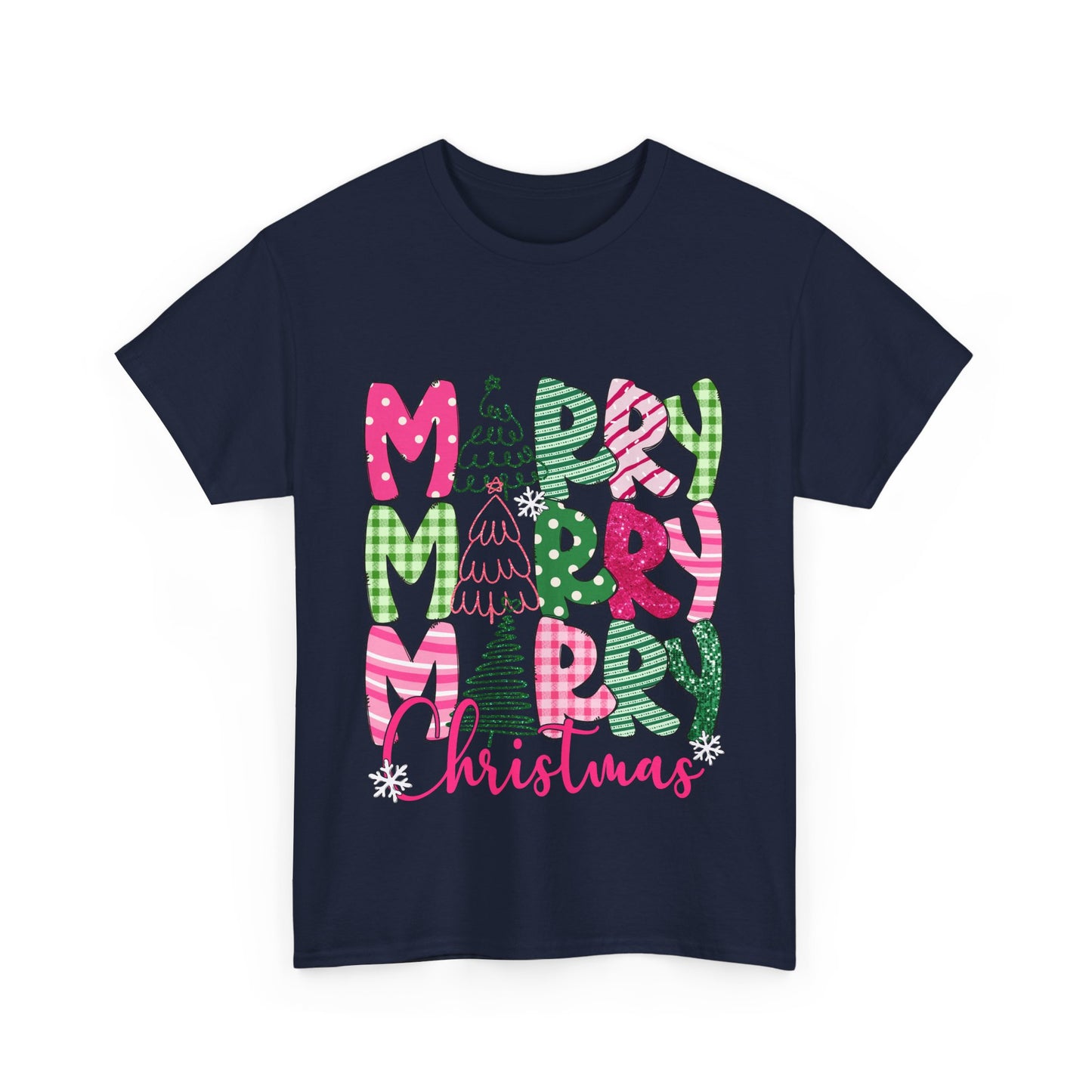 Merry Christmas Unisex Heavy Cotton Tee | Festive Holiday T-Shirt