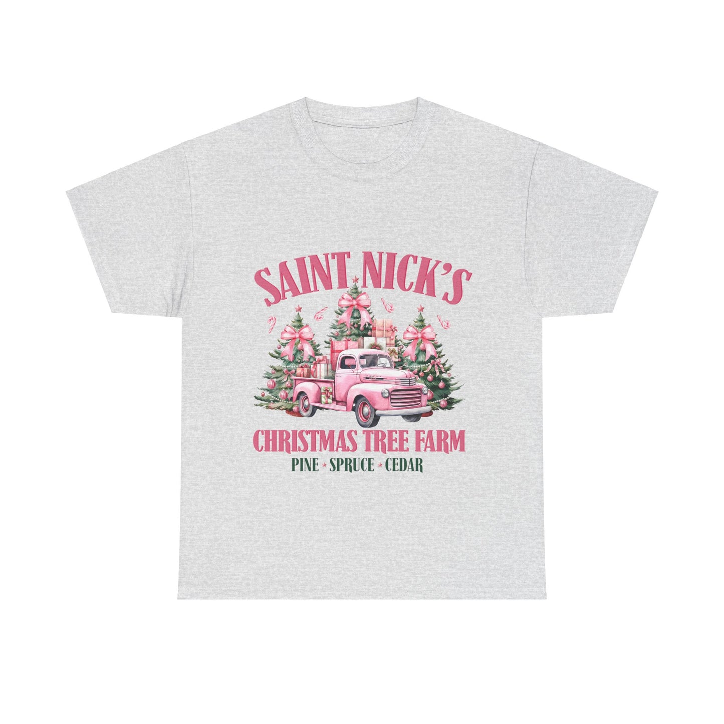 Saint Nick's Christmas Tree Farm Unisex Heavy Cotton Tee - Festive Holiday Apparel