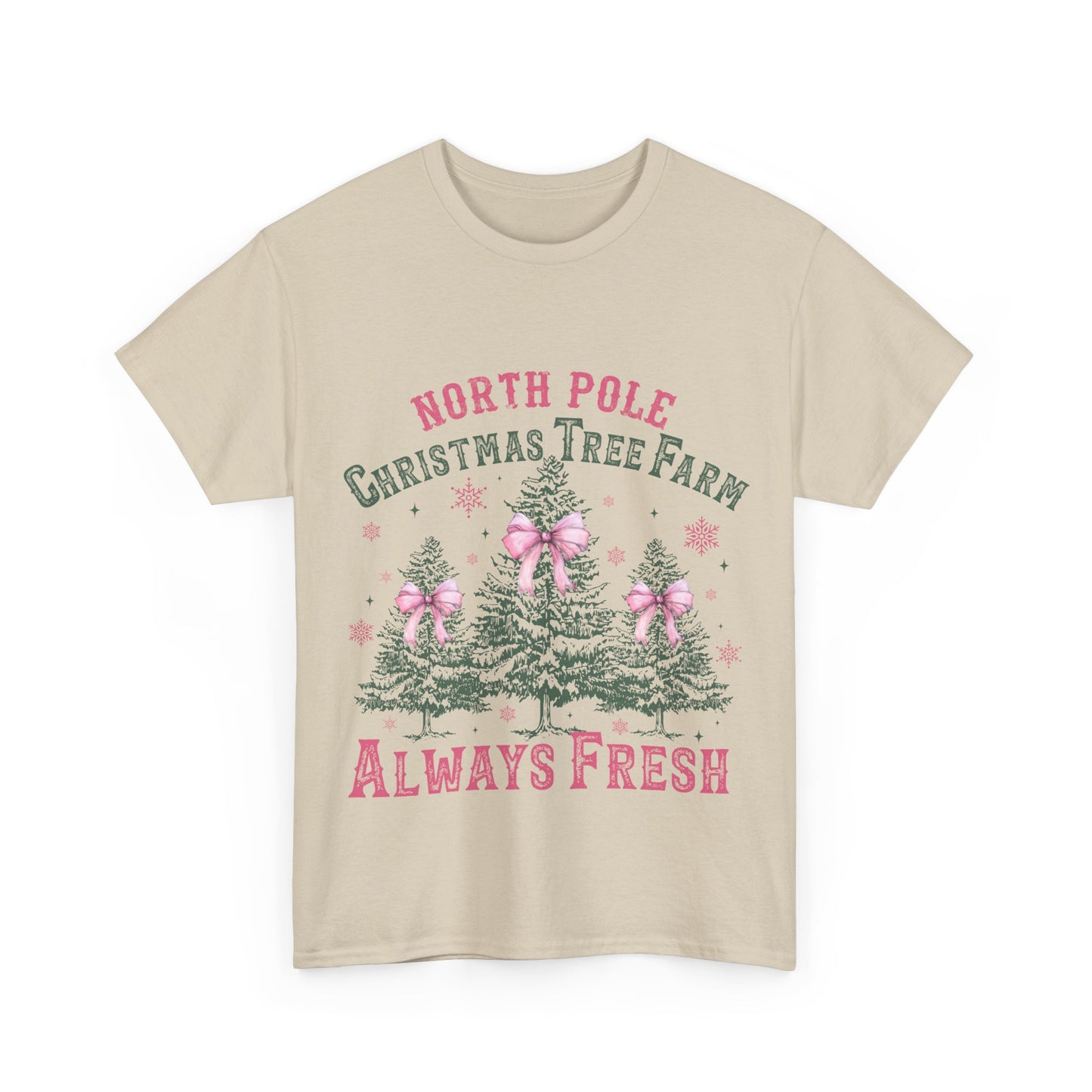 North Pole Christmas Tree Farm Unisex Heavy Cotton Tee – Always Fresh Holiday Shirt