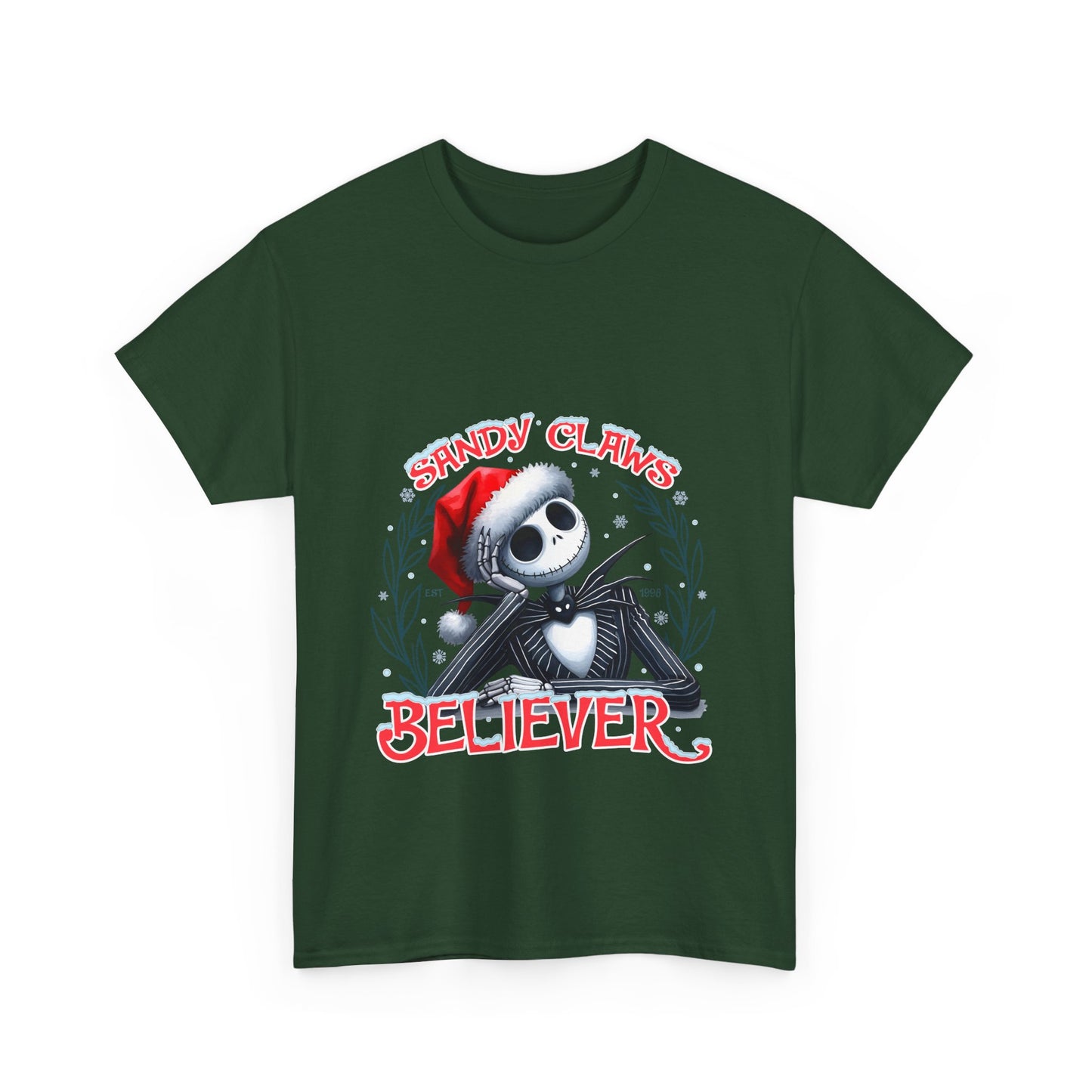 Unisex Heavy Cotton Tee - Sandy Claws Believer Holiday T-Shirt