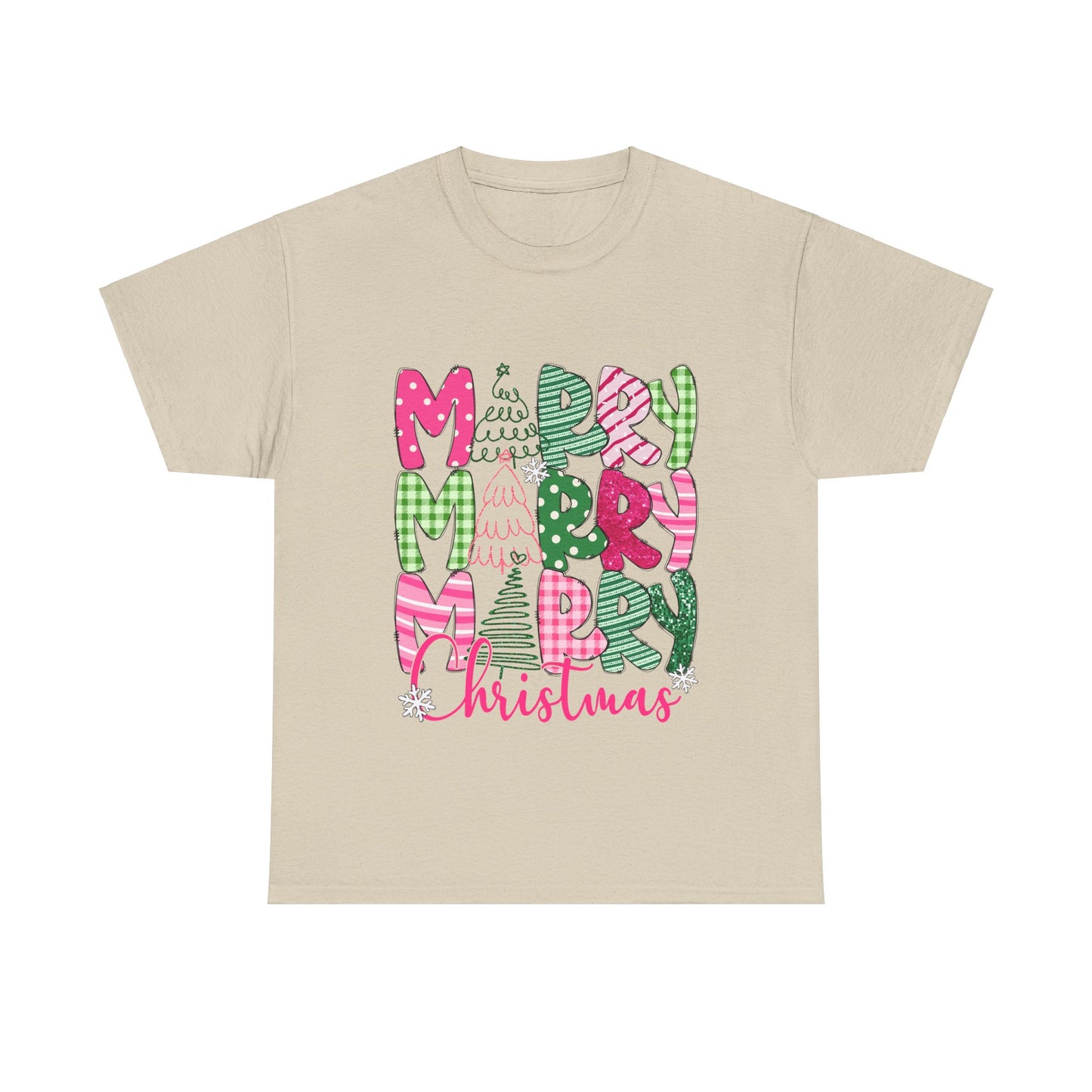 Merry Christmas Unisex Heavy Cotton Tee | Festive Holiday T-Shirt