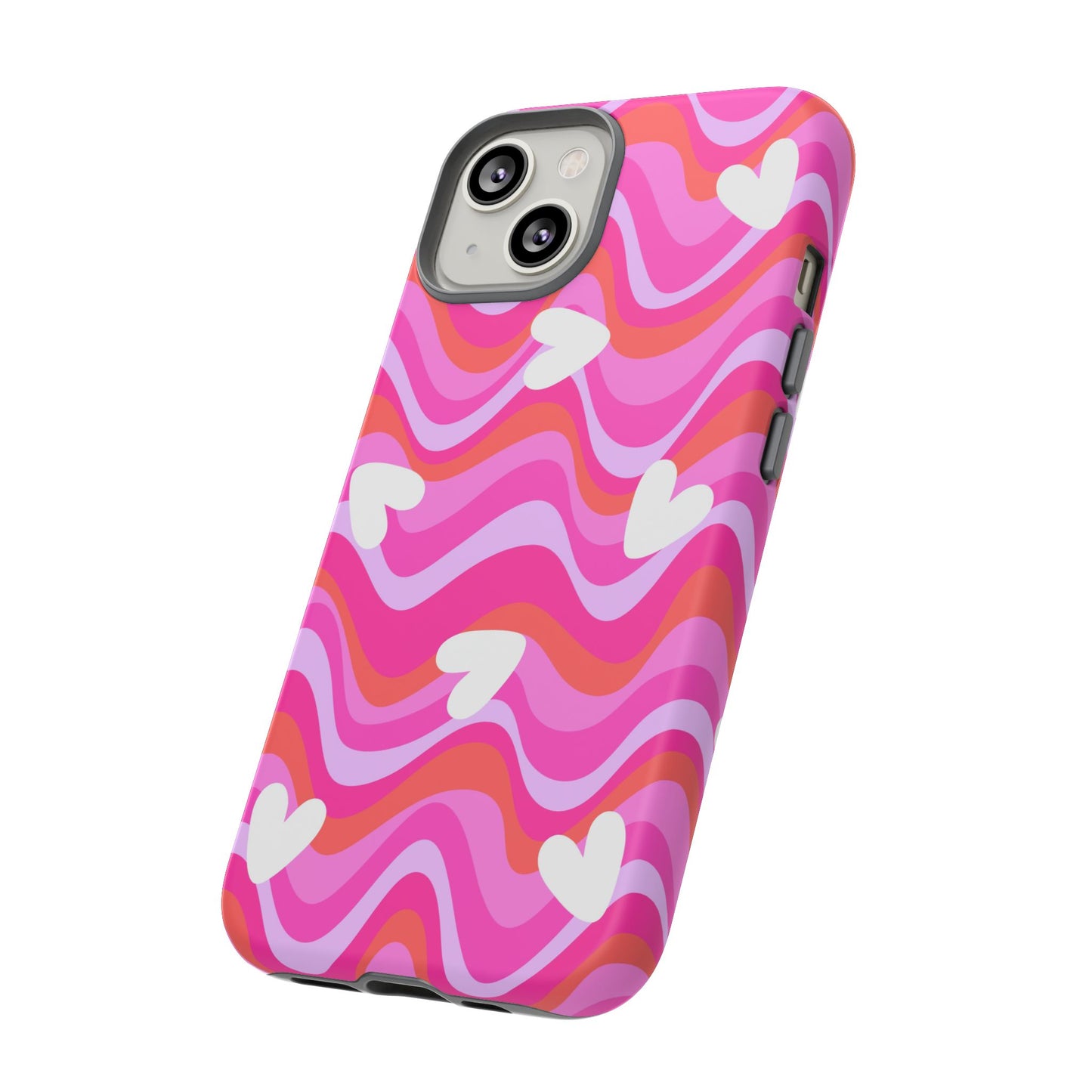 Colorful Heart Pattern Phone Case - Tough Cases