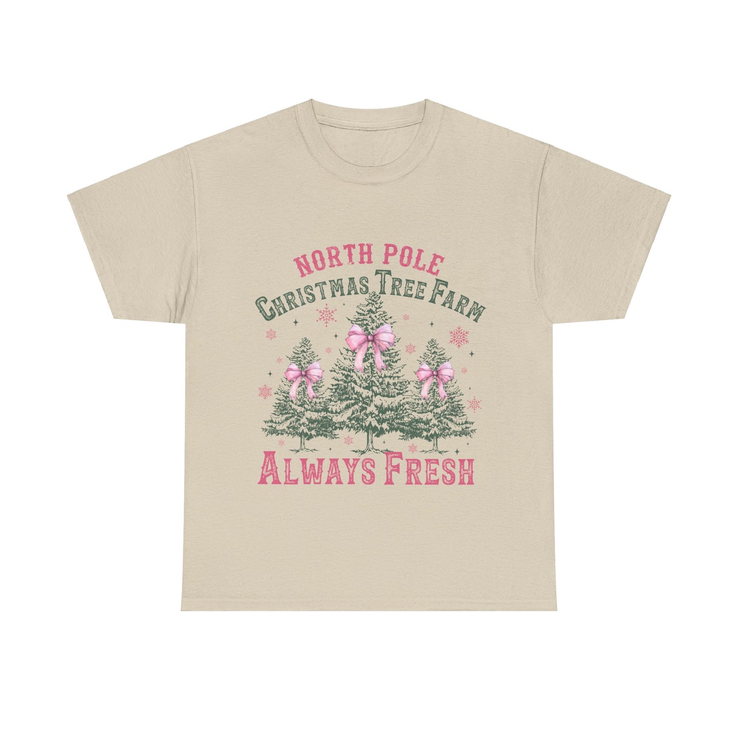 North Pole Christmas Tree Farm Unisex Heavy Cotton Tee – Always Fresh Holiday Shirt