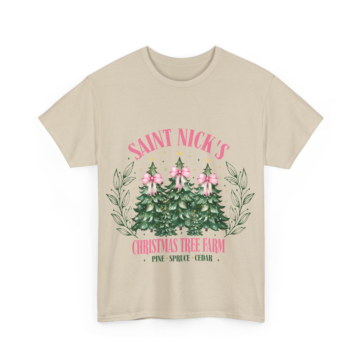 Saint Nick's Christmas Tree Farm Tee - Unisex Heavy Cotton T-Shirt