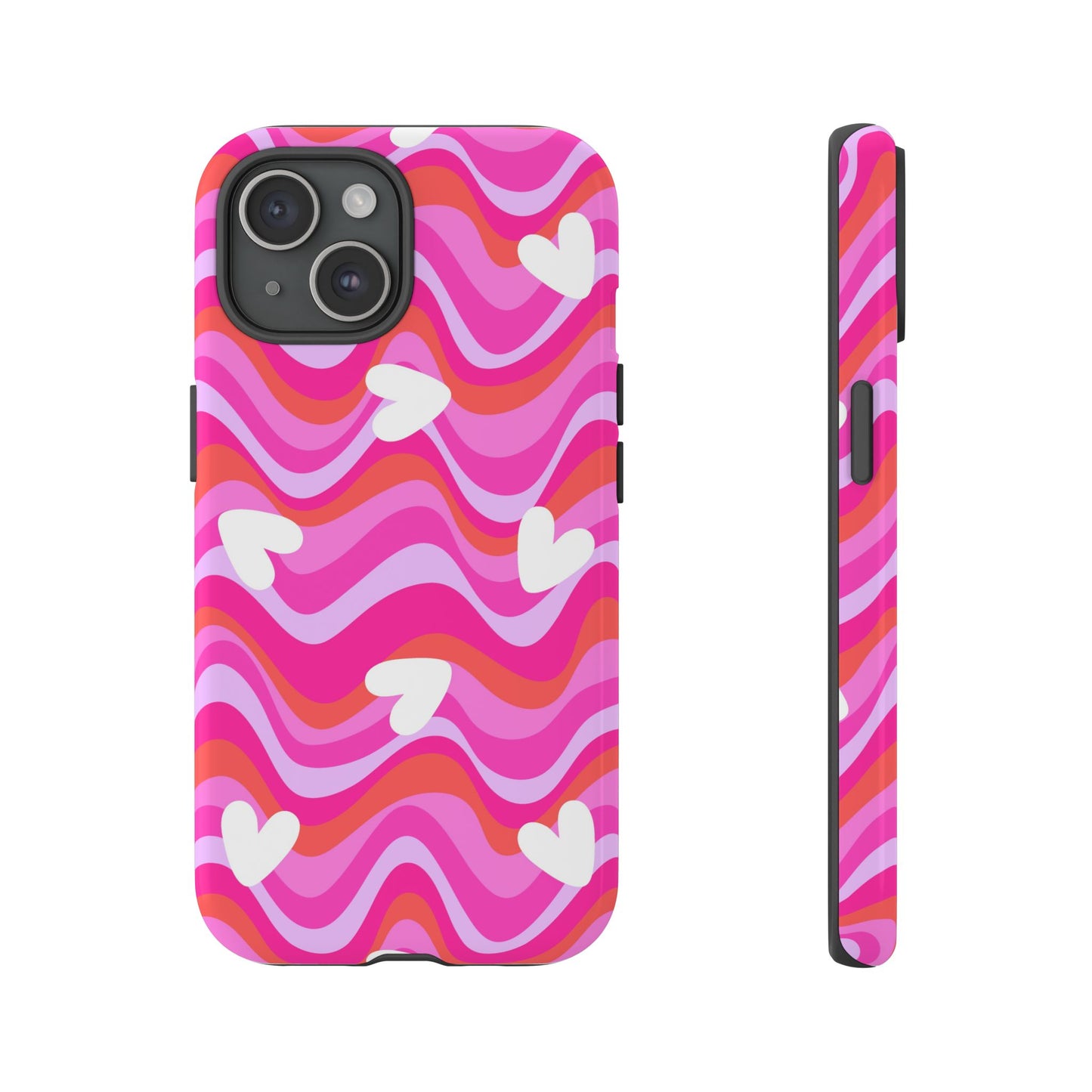 Colorful Heart Pattern Phone Case - Tough Cases