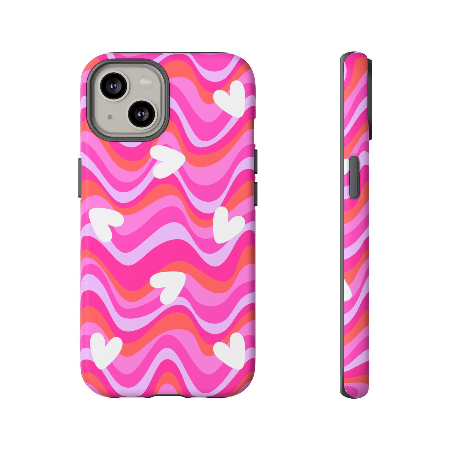 Colorful Heart Pattern Phone Case - Tough Cases