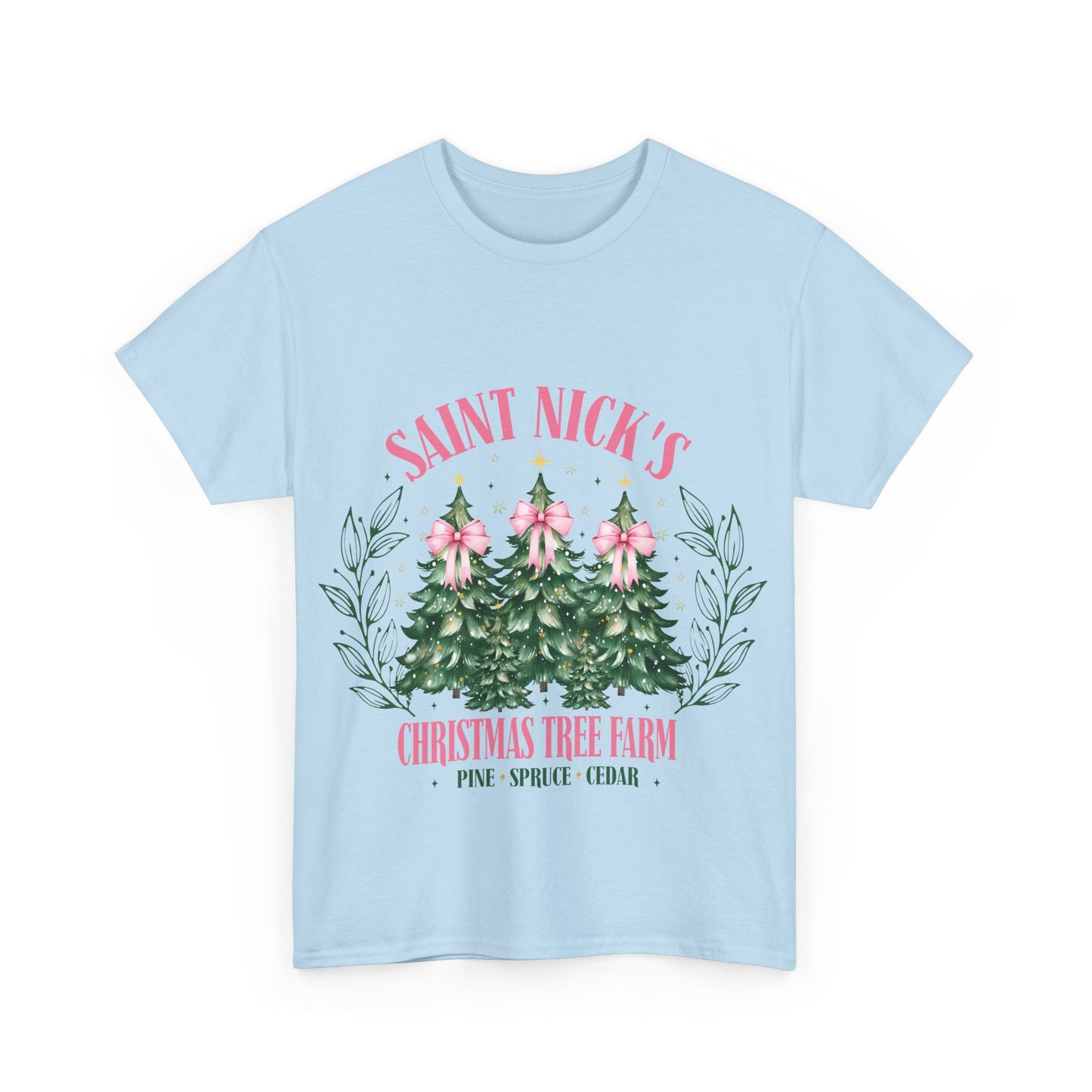 Saint Nick's Christmas Tree Farm Tee - Unisex Heavy Cotton T-Shirt