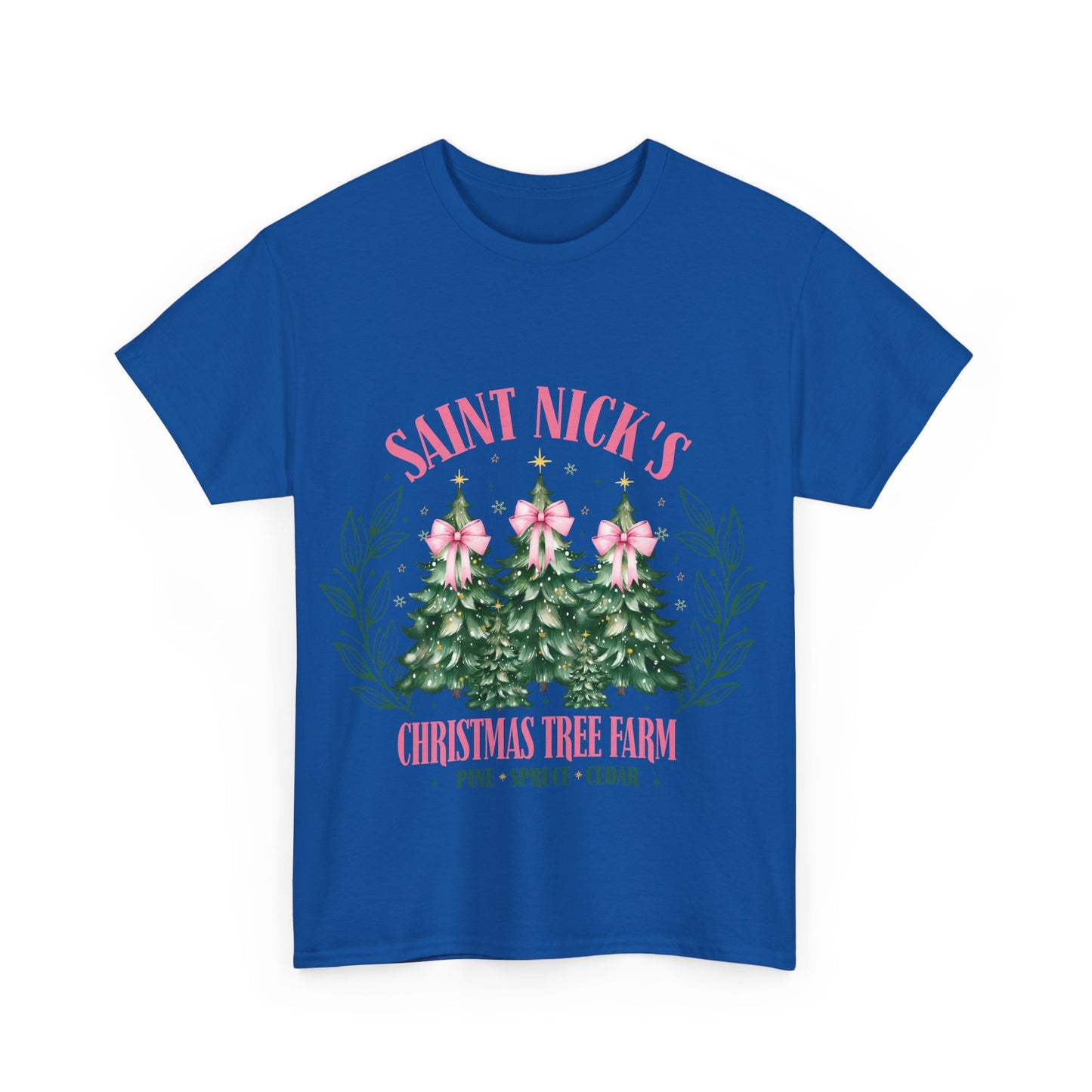 Saint Nick's Christmas Tree Farm Tee - Unisex Heavy Cotton T-Shirt