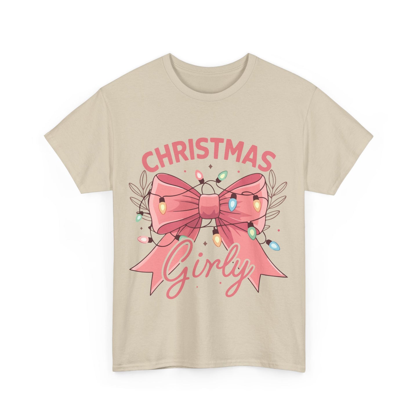 Cute Christmas Bow Unisex Heavy Cotton Tee