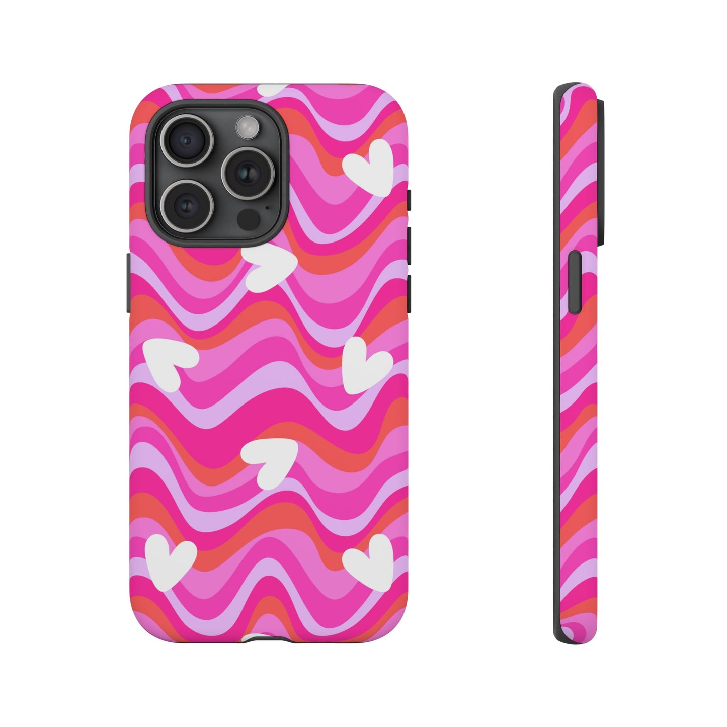 Colorful Heart Pattern Phone Case - Tough Cases