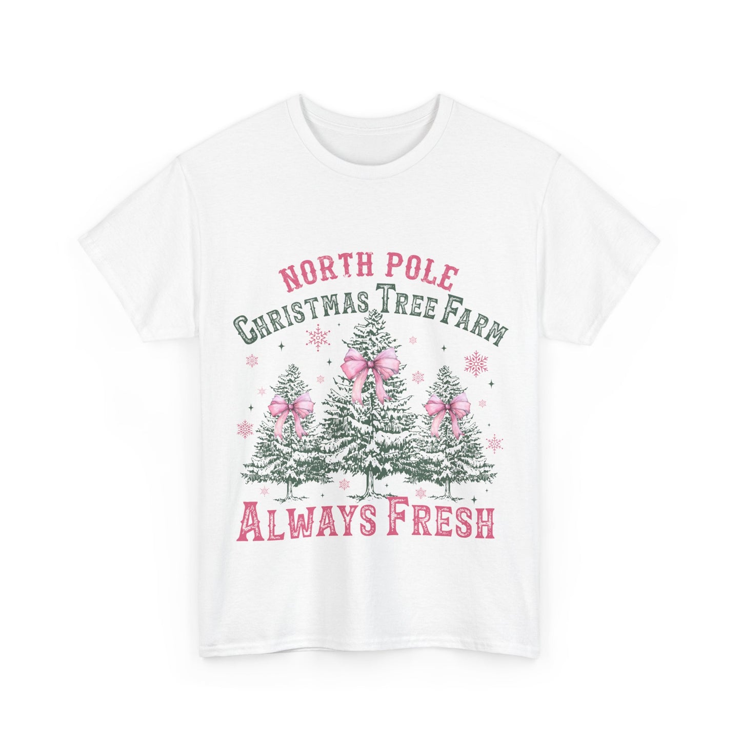 North Pole Christmas Tree Farm Unisex Heavy Cotton Tee – Always Fresh Holiday Shirt