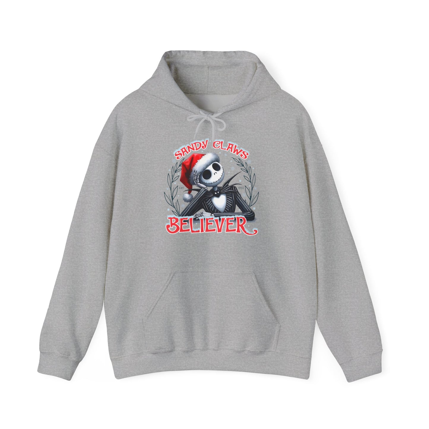 Sandy Claws Believer Hoodie – Festive Unisex Heavy Blend Sweatshirt for Holiday Cheer