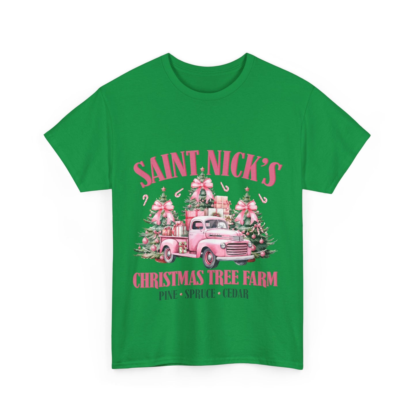 Saint Nick's Christmas Tree Farm Unisex Heavy Cotton Tee - Festive Holiday Apparel