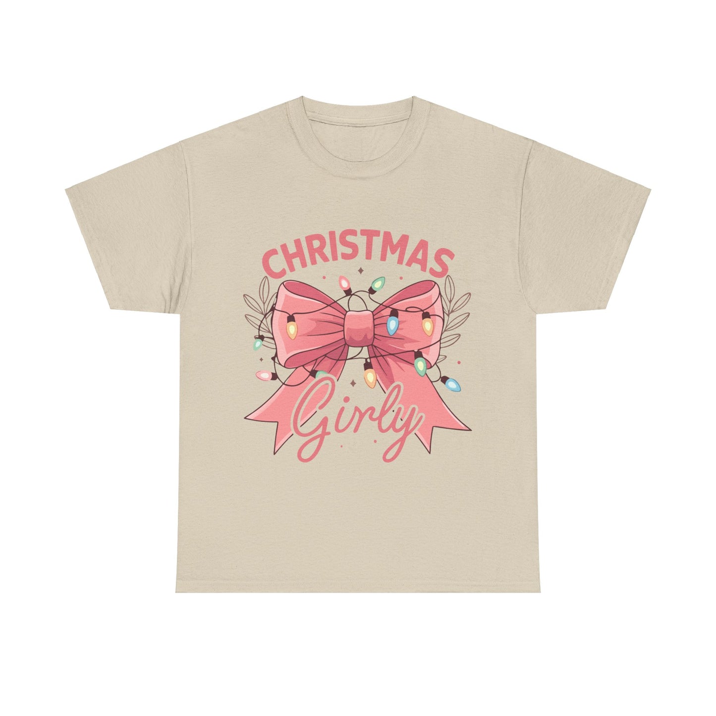 Cute Christmas Bow Unisex Heavy Cotton Tee