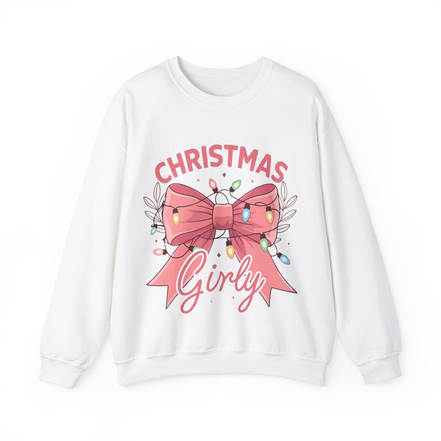 Girly Christmas Lights Crewneck Sweatshirt - Holiday Fashion for Festive Vibes