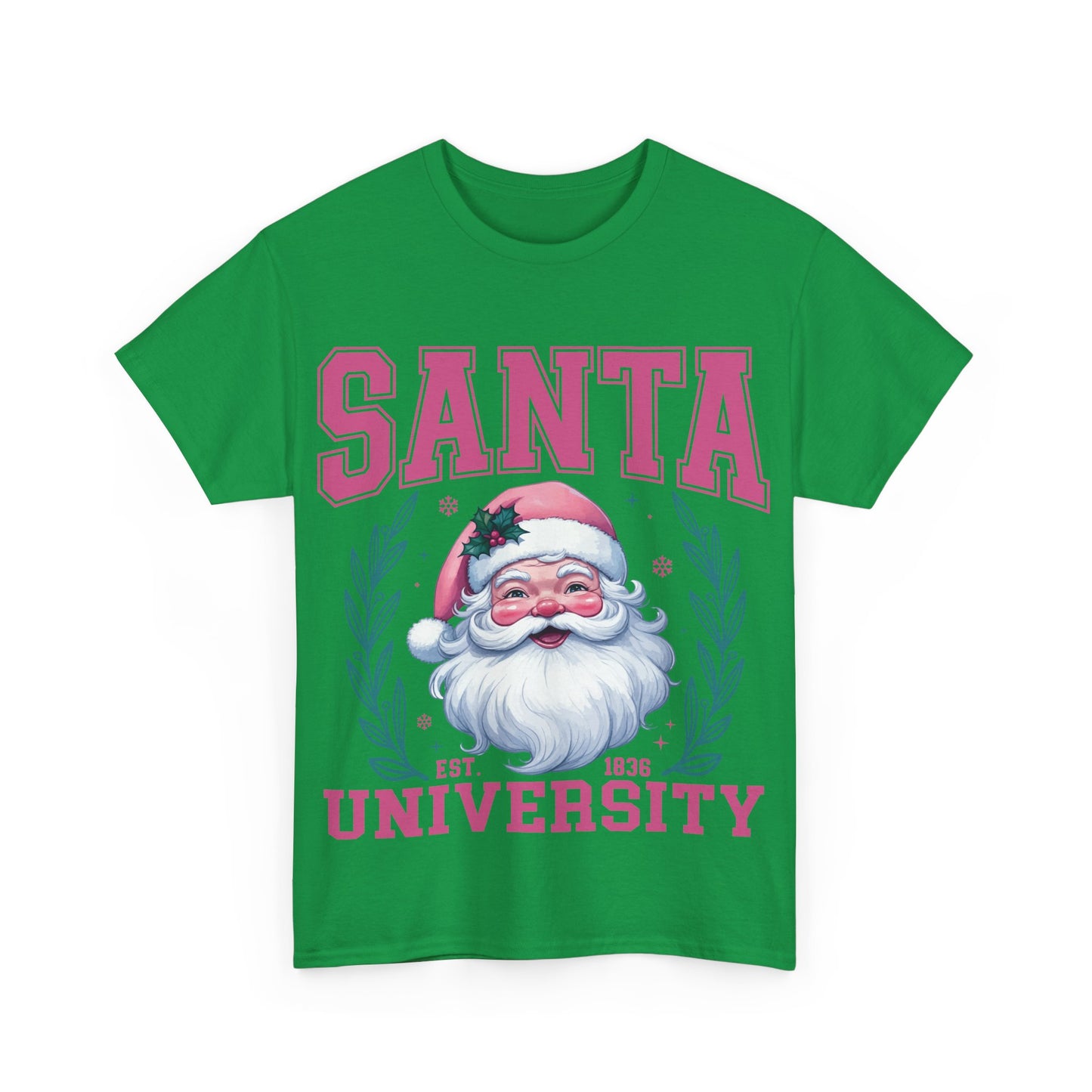 Santa University Unisex Heavy Cotton Tee - Festive Holiday Shirt